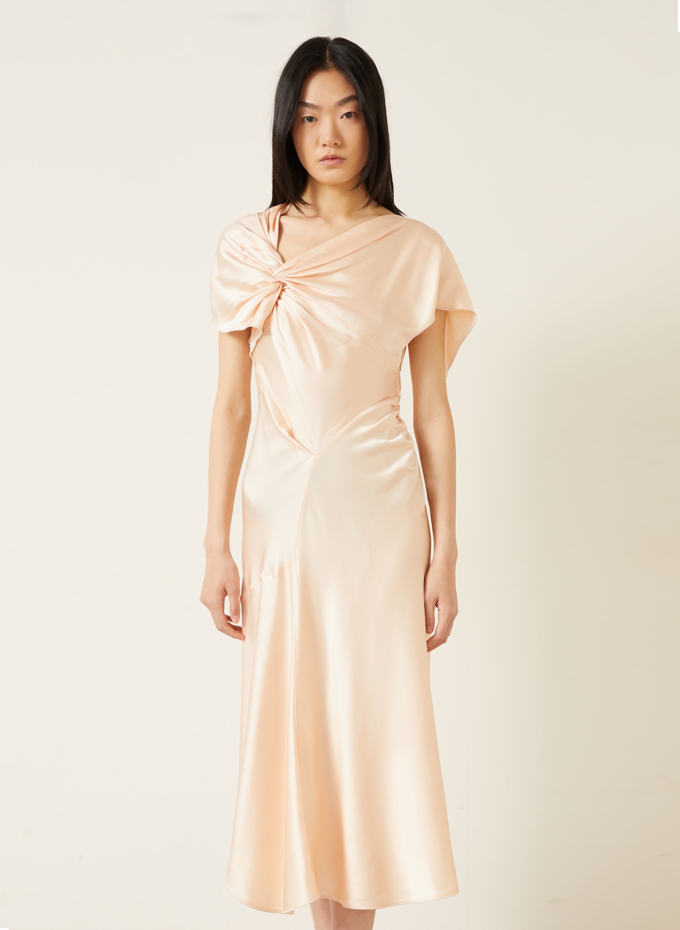 VICTORIA BECKHAM Cocktailkleid aus Satin: HELLORANGE