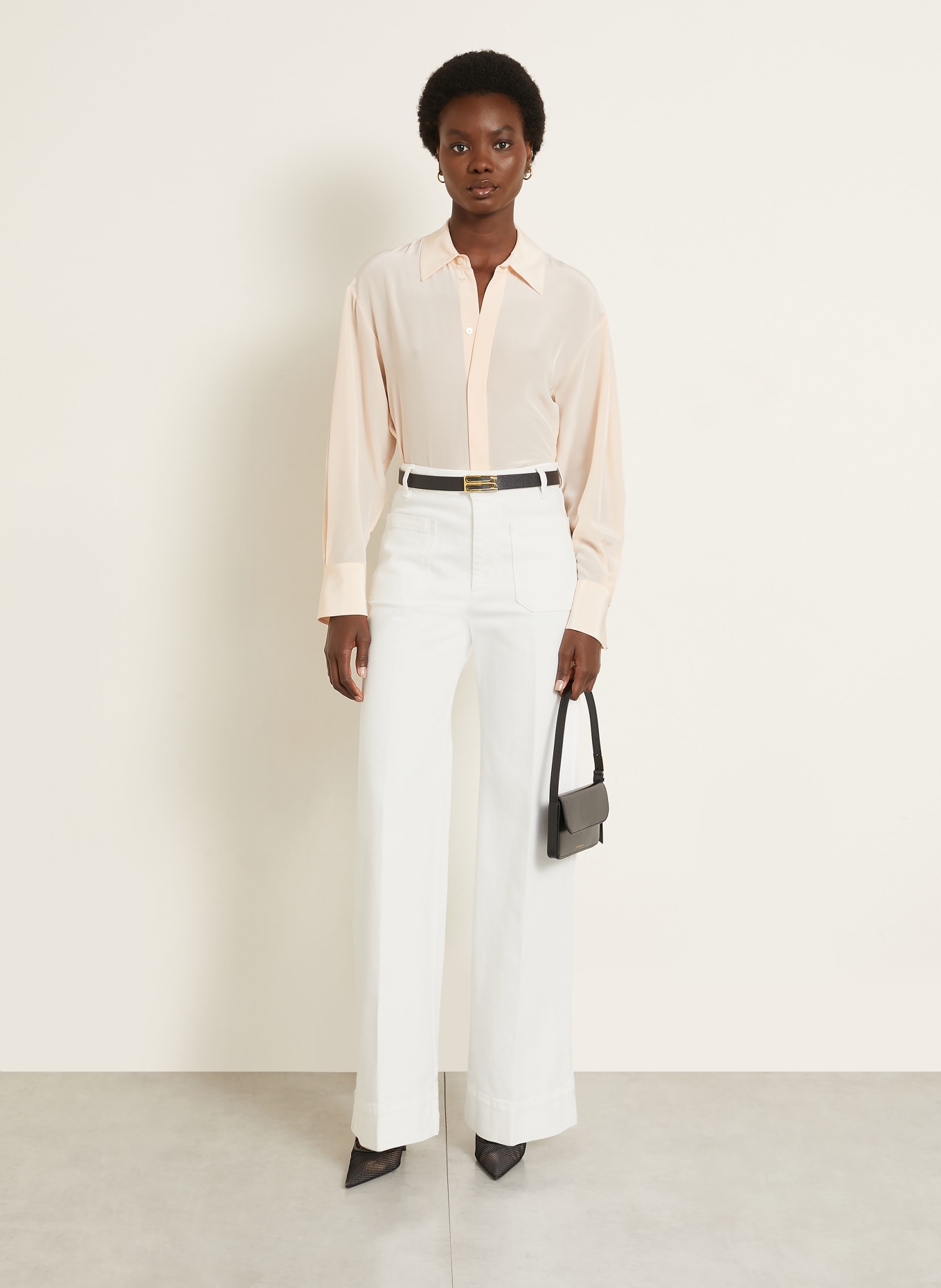 VICTORIA BECKHAM Dżinsy z rozszerzanymi nogawkami ALINA: 8845 WASHED WHITE