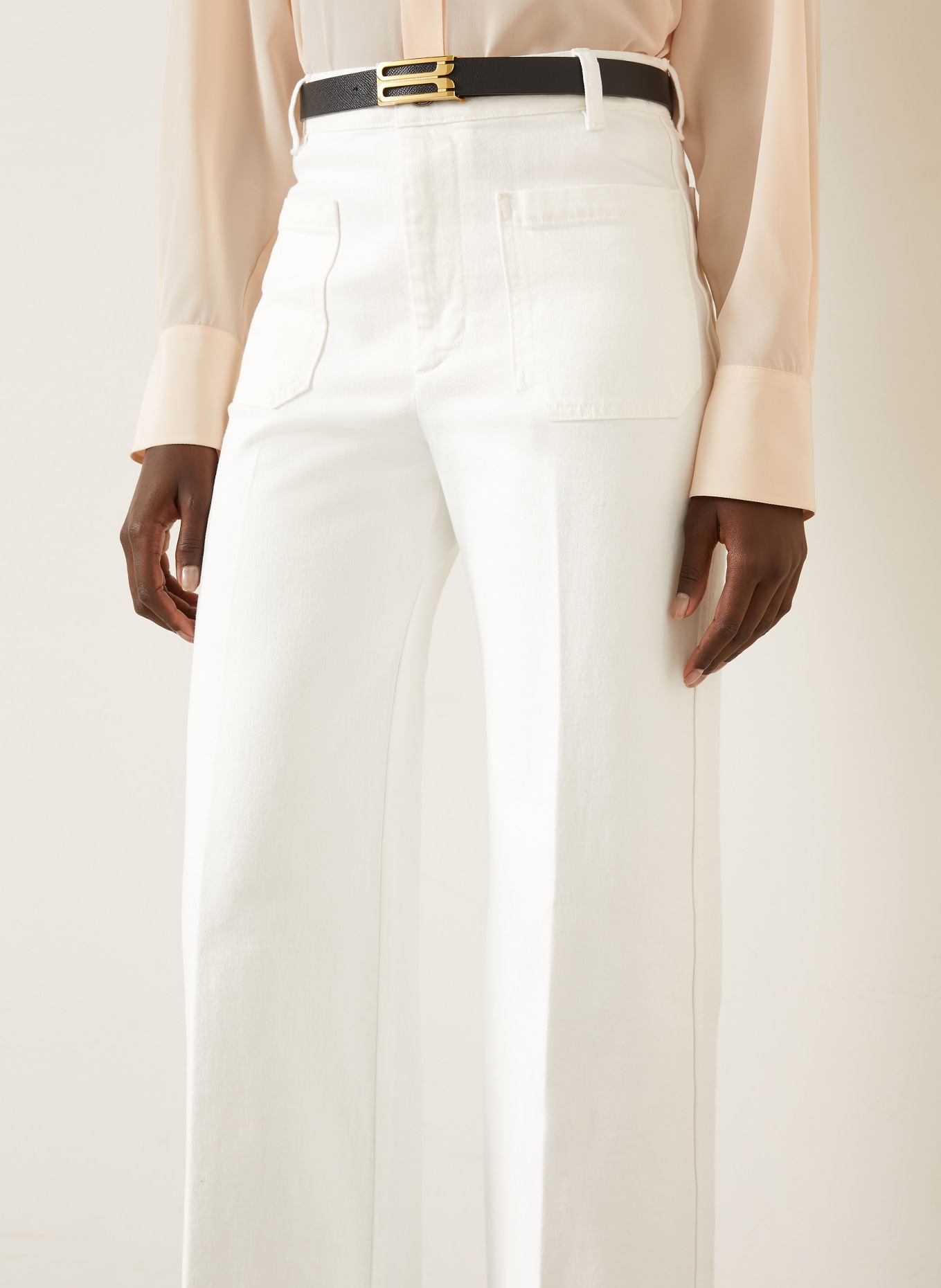 VICTORIA BECKHAM Dżinsy z rozszerzanymi nogawkami ALINA: 8845 WASHED WHITE