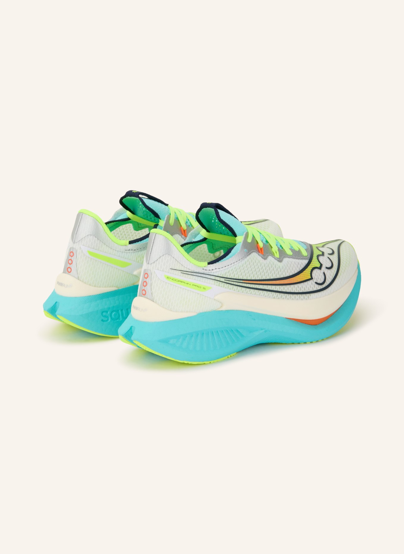 saucony ENDORPHIN PRO 5 Running Shoes: TURQUOISE / NEON YELLOW / WHITE