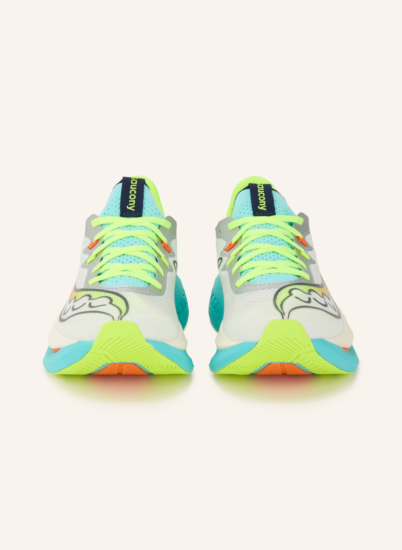 saucony ENDORPHIN PRO 5 Running Shoes: TURQUOISE / NEON YELLOW / WHITE