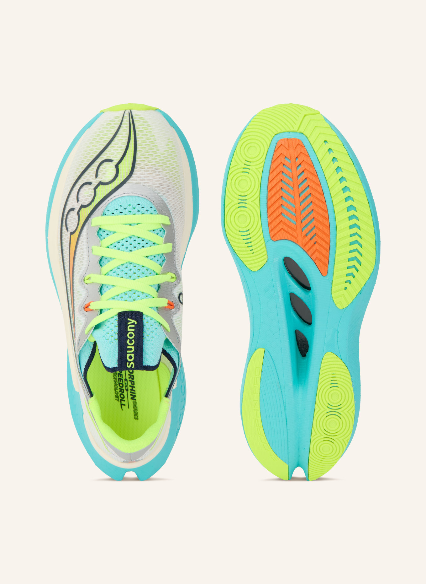 saucony ENDORPHIN PRO 5 Running Shoes: TURQUOISE / NEON YELLOW / WHITE