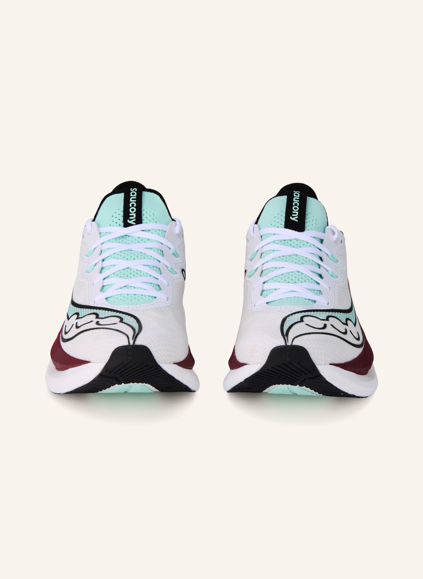 saucony Chaussures de course ENDORPHIN PRO 5: BLANC / ORANGE / MENTHE