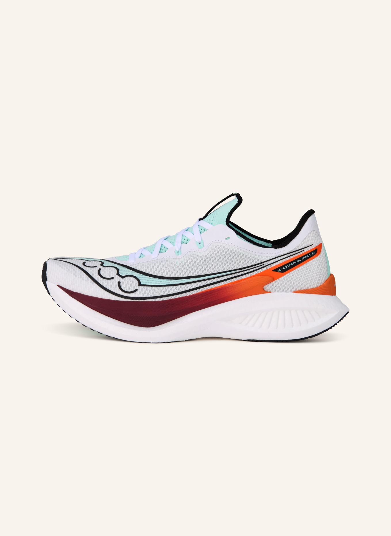 saucony Chaussures de course ENDORPHIN PRO 5: BLANC / ORANGE / MENTHE