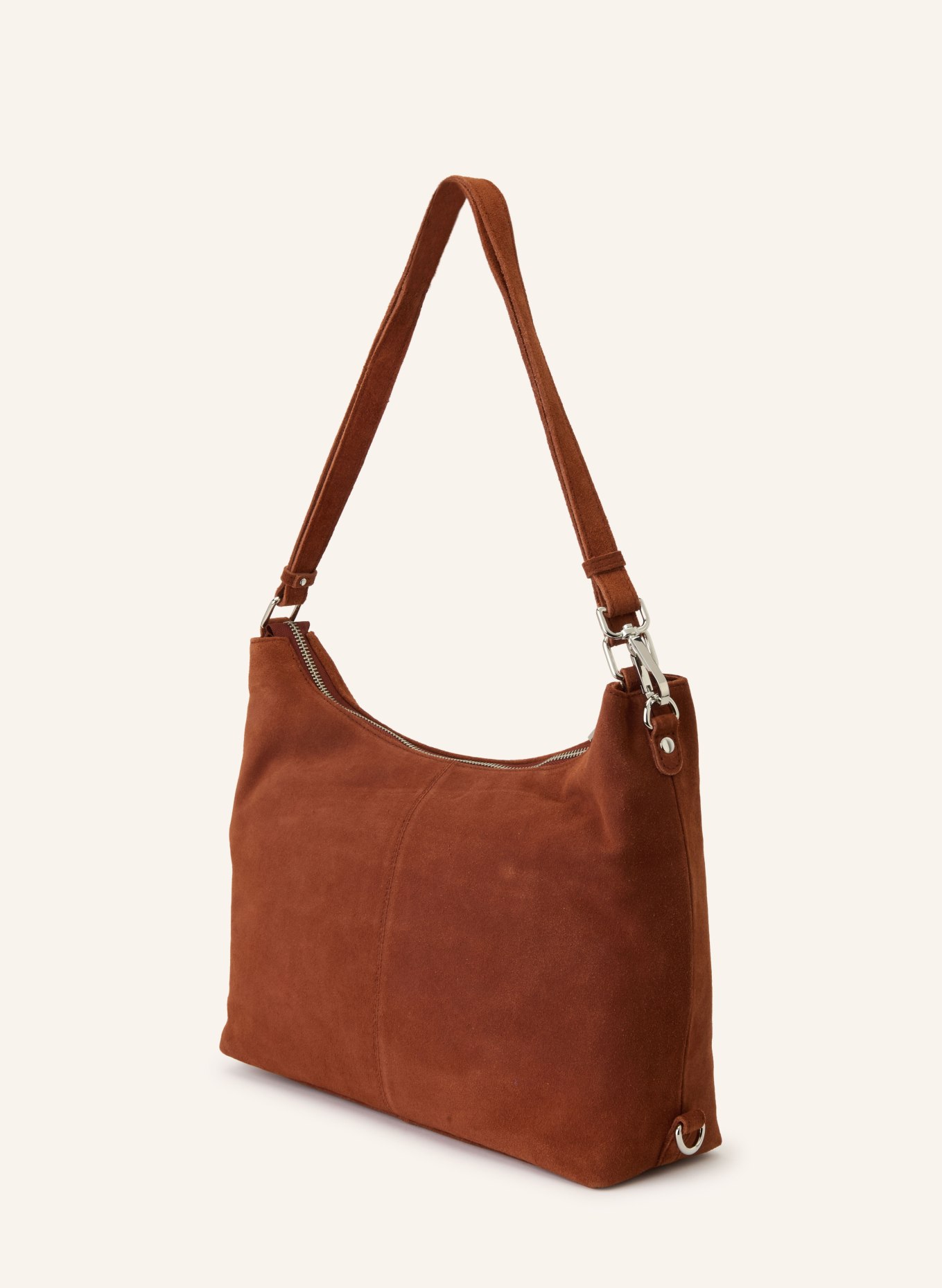 NÚNOO Schultertasche RIO SWEETHEART mit Nieten: BRAUN / SILBER
