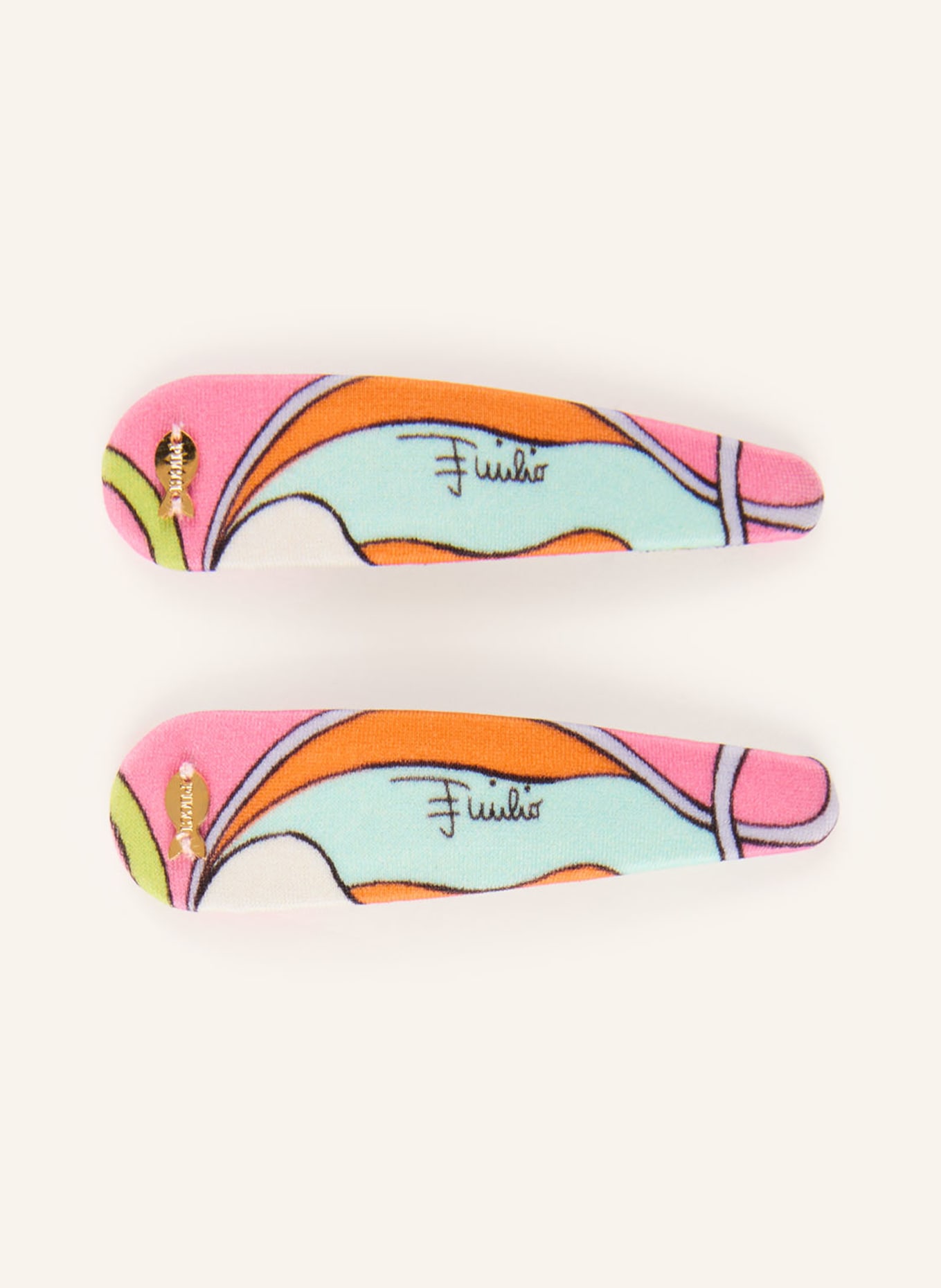 PUCCI 2er-Set Haarspangen: PINK / ORANGE / TÜRKIS