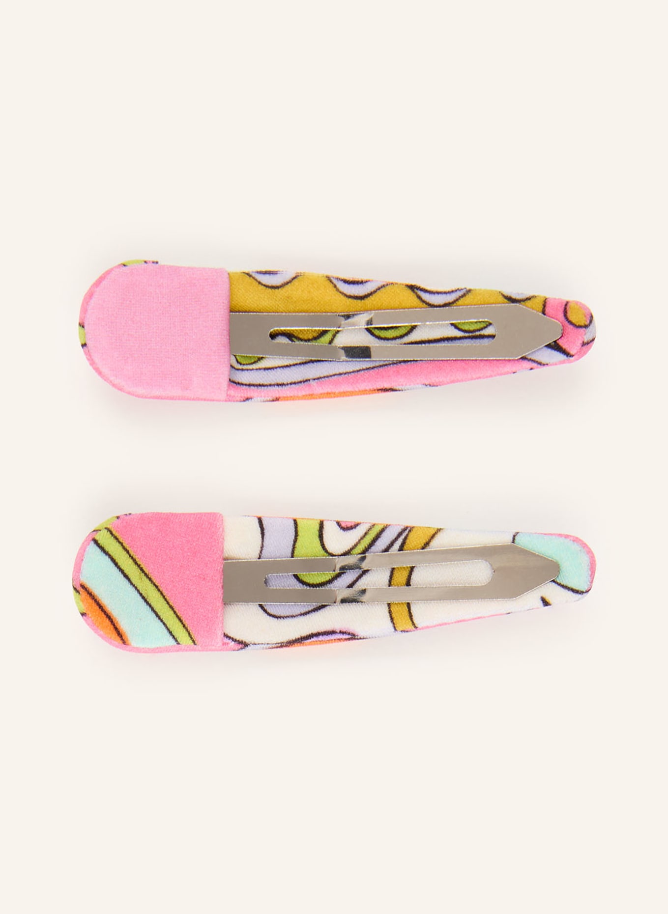 PUCCI 2er-Set Haarspangen: PINK / ORANGE / TÜRKIS