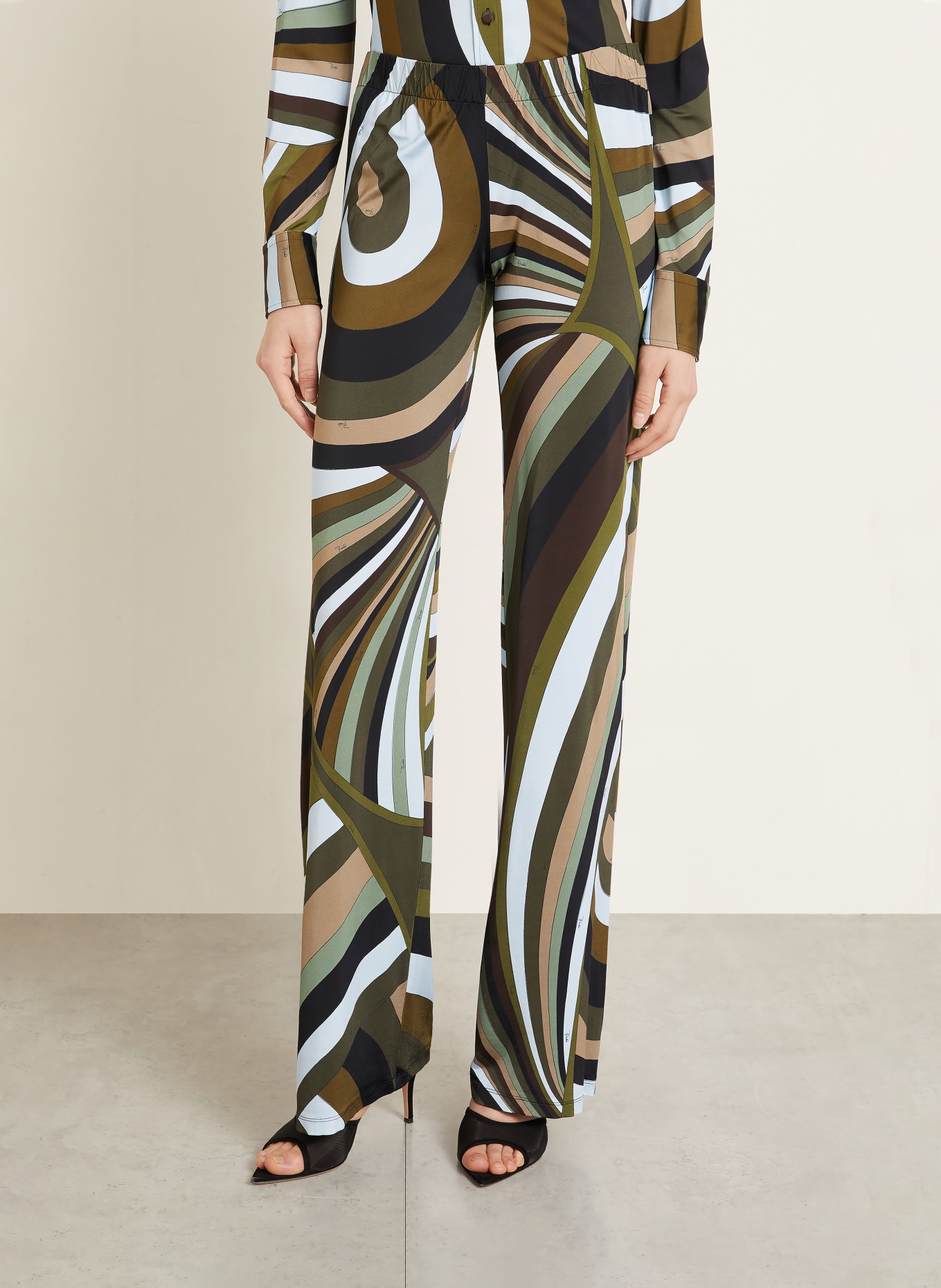 PUCCI Jersey pants: OLIVE / BROWN / LIGHT BLUE