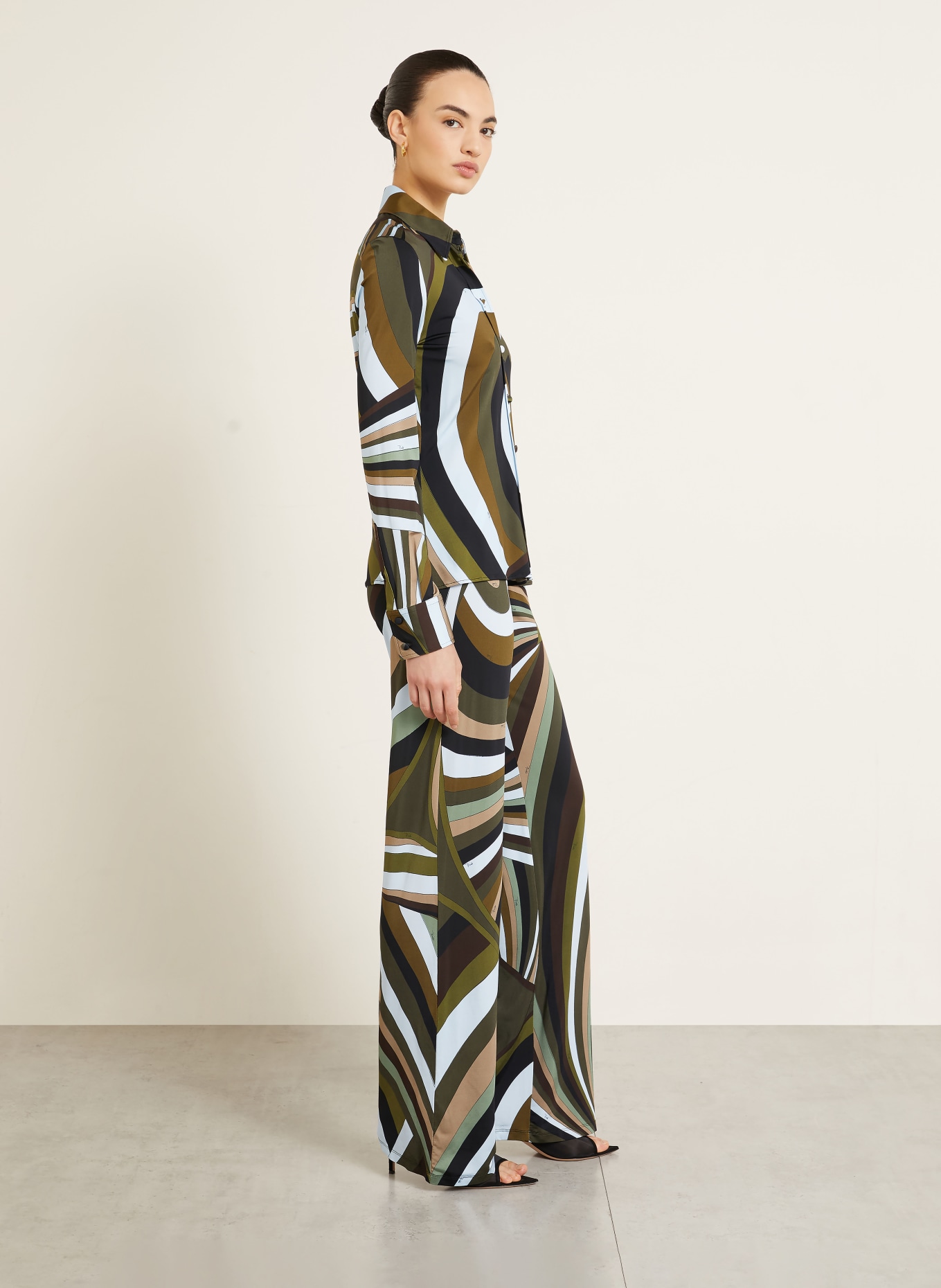 PUCCI Jersey pants: OLIVE / BROWN / LIGHT BLUE