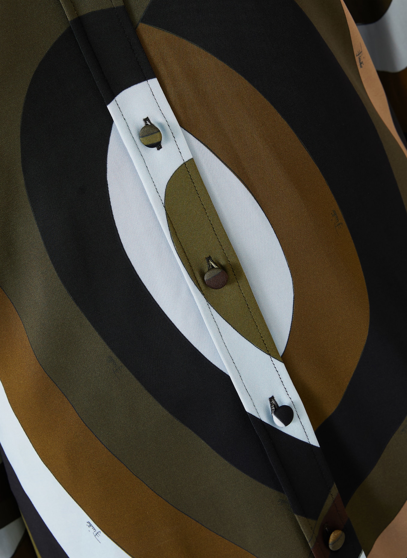 PUCCI Hemdbluse aus Jersey: OLIV / HELLBRAUN / HELLBLAU