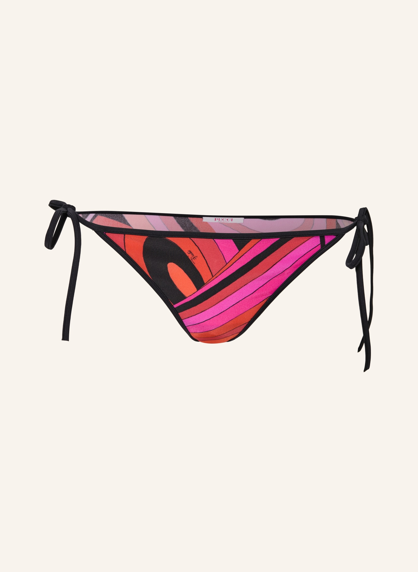 PUCCI Triangel-Bikini-Hose: PINK / ROT / SCHWARZ