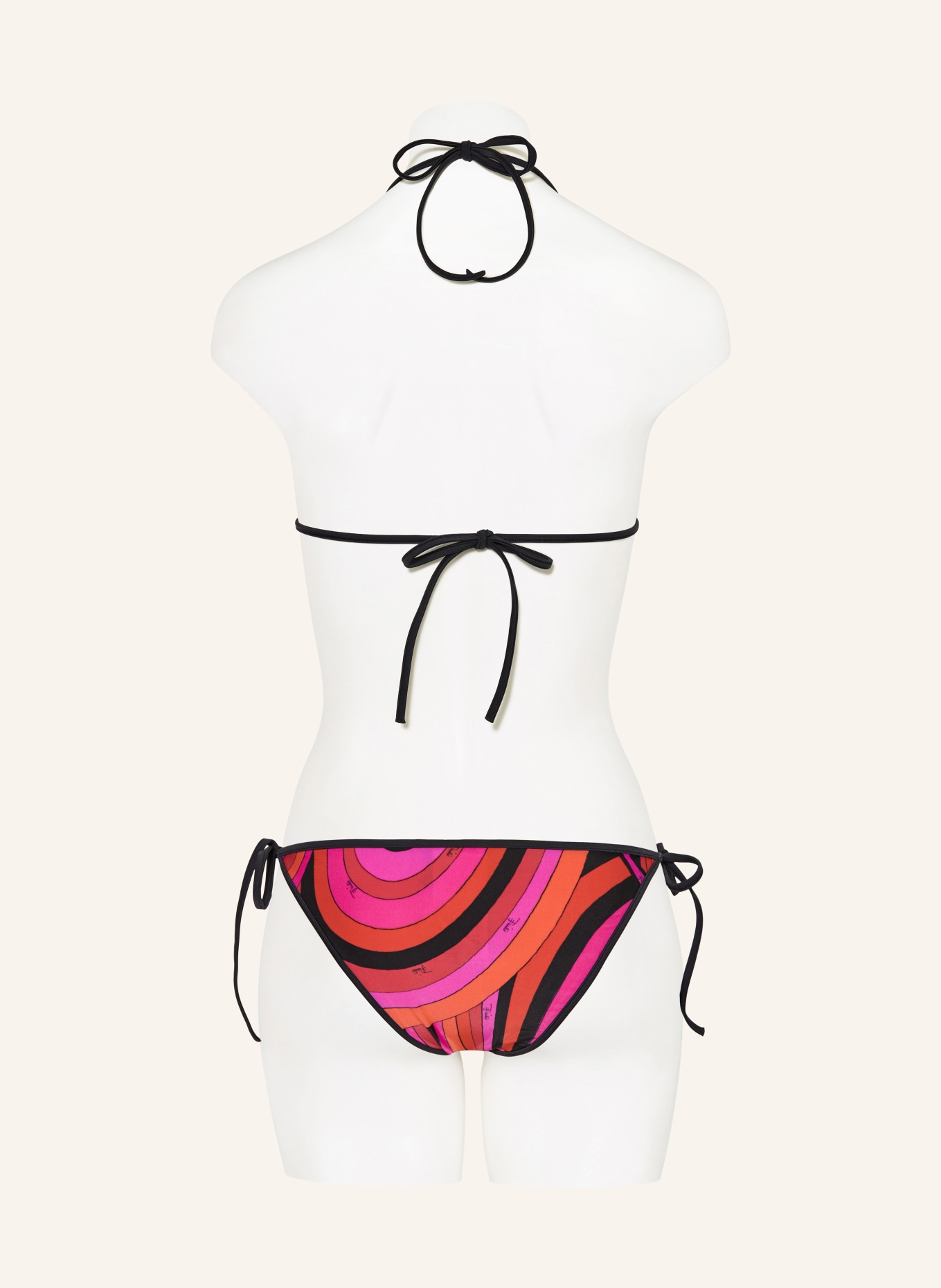 PUCCI Triangel-Bikini-Hose: PINK / ROT / SCHWARZ