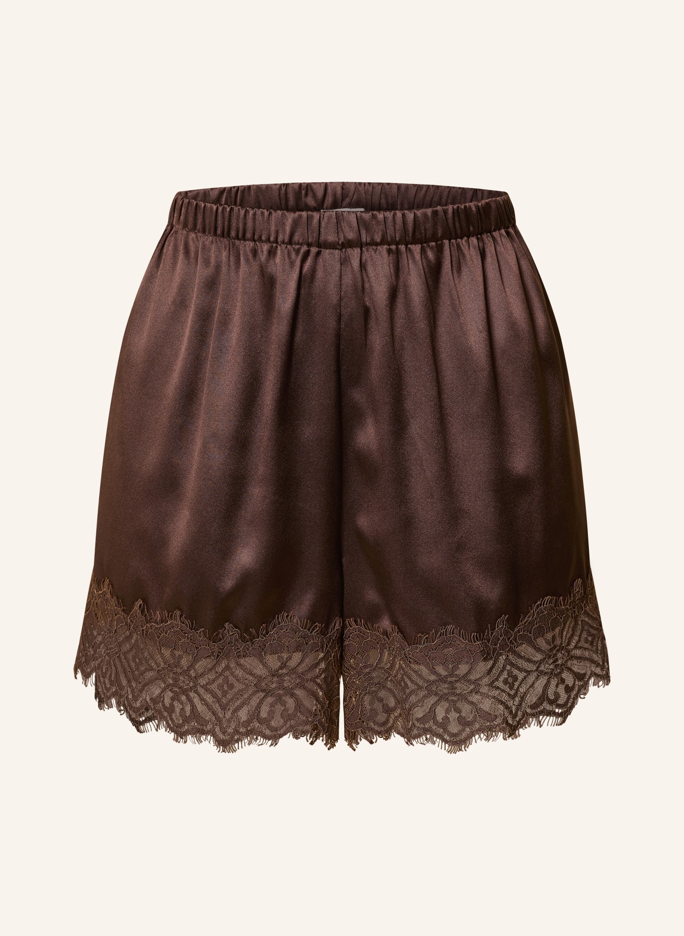 darling harbour Schlafshorts mit Seide: CHOCOLATE
