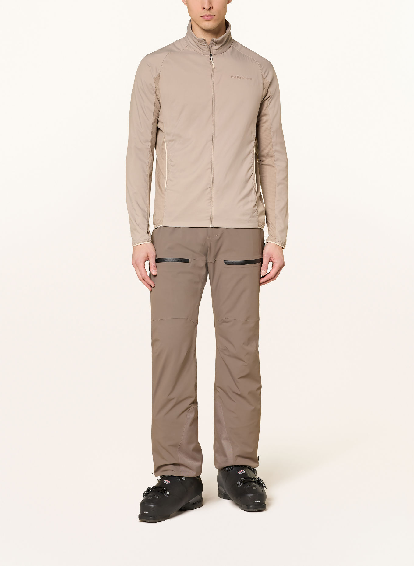 Peak Performance Hybridní lyžařská bunda FREELIGHT HYBRID LINER: BÉŽOVÁ