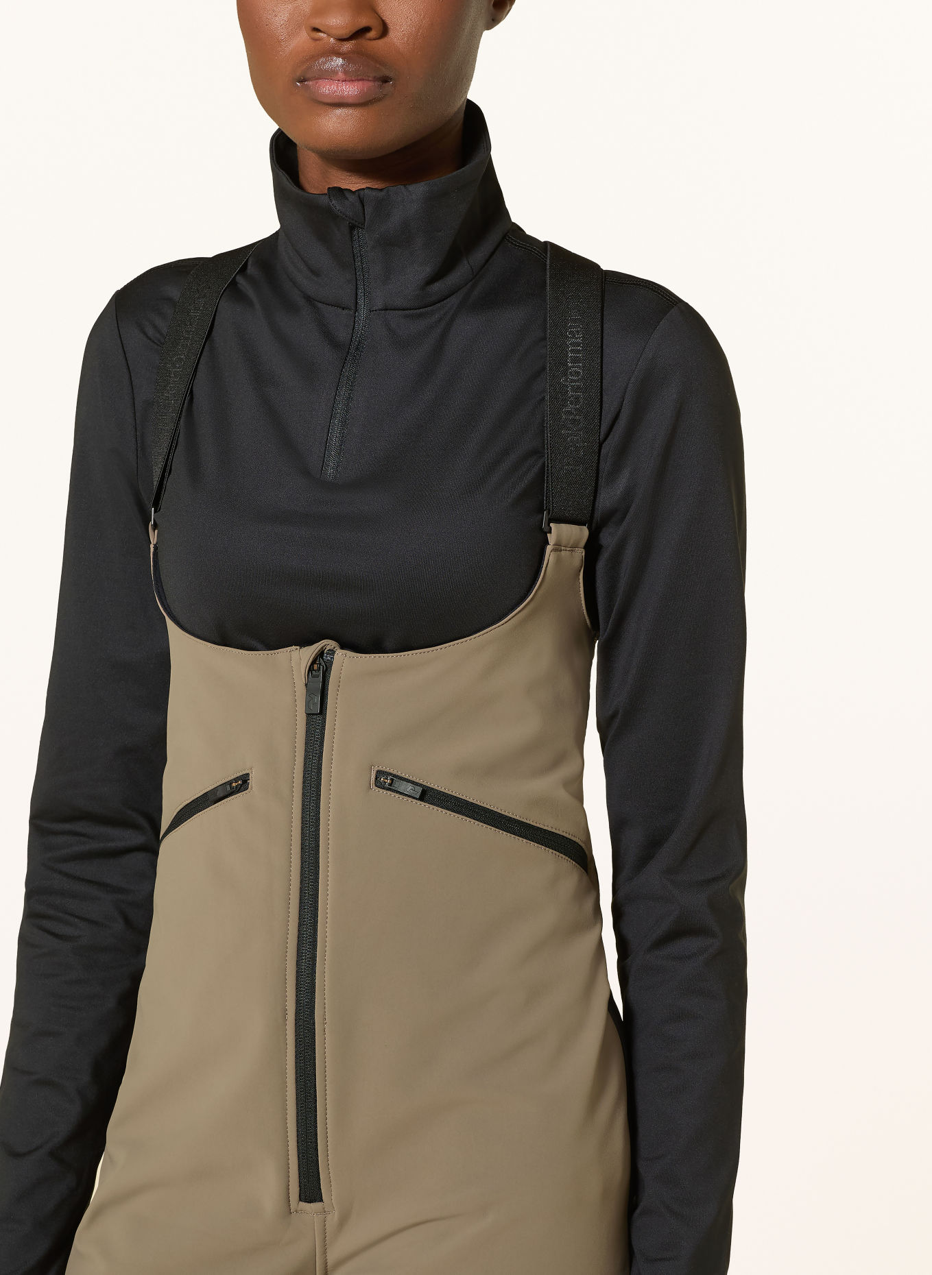 Peak Performance Softshell-skibroek STRETCH BIB: LICHTBRUIN / ZWART