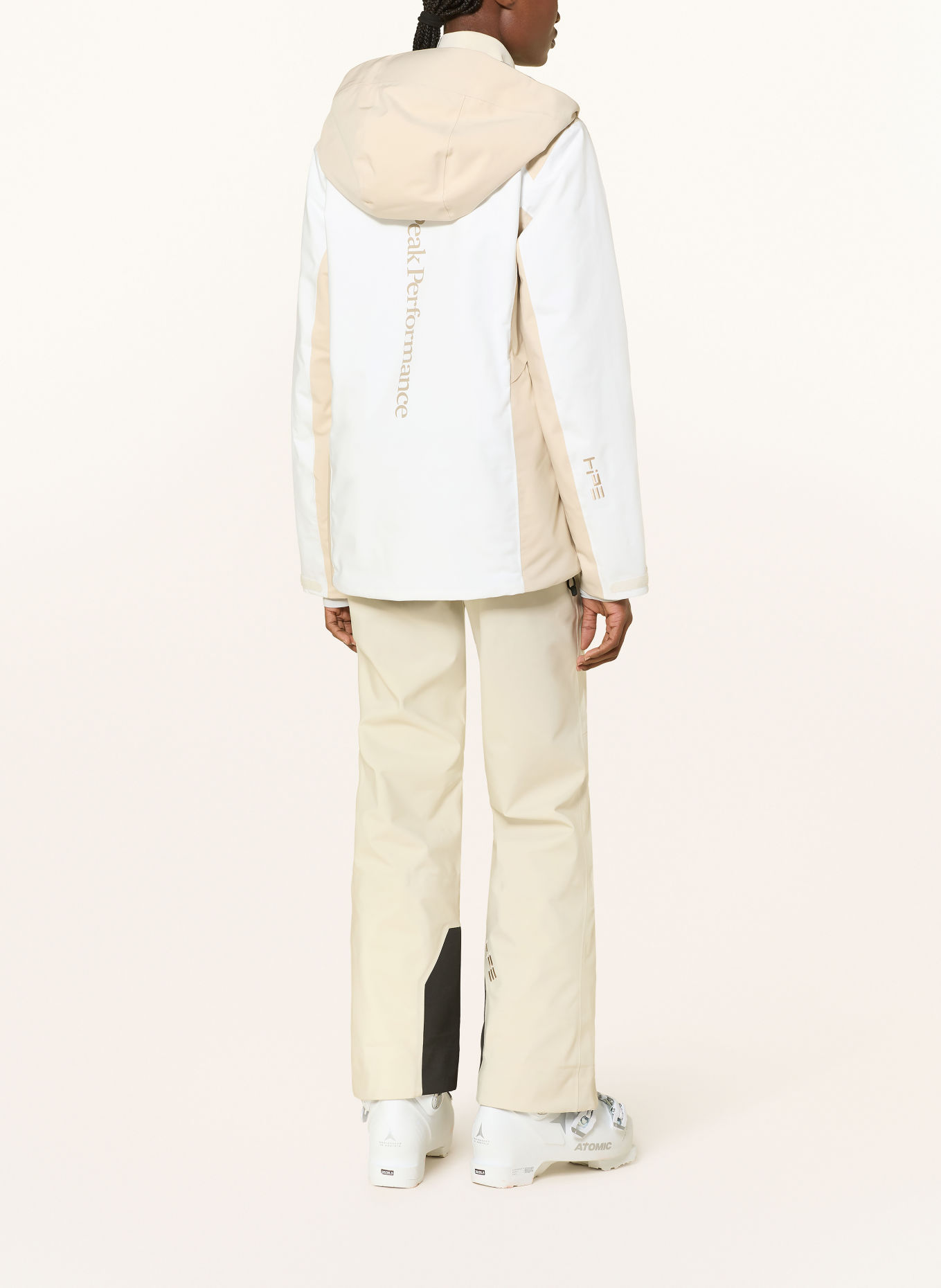 Peak Performance Jachetă de schi ANIMA BLOCKED INSULATED: ALB / BEJ