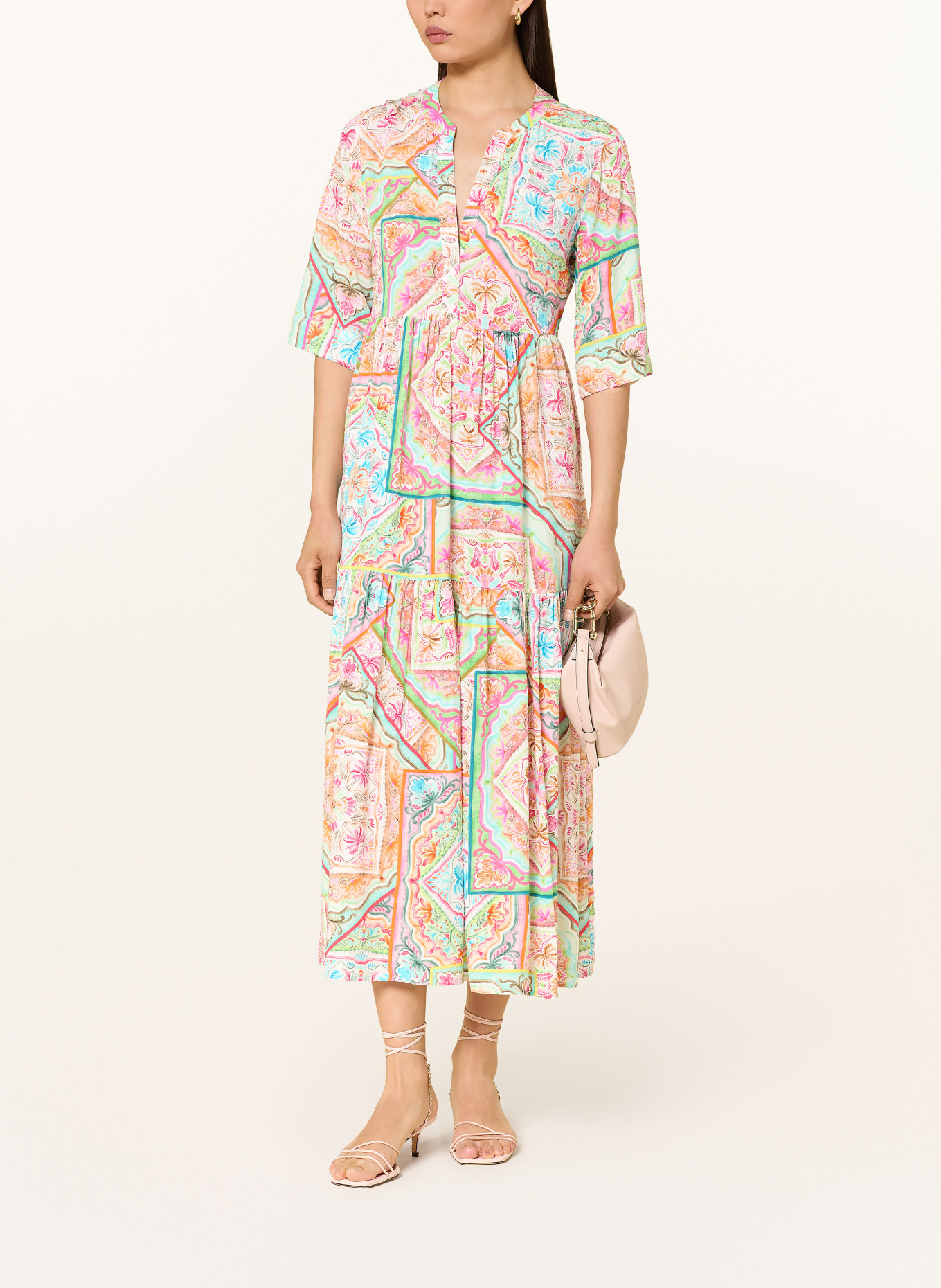 Emily VAN DEN BERGH Kleid: CREME / PINK / GRÜN