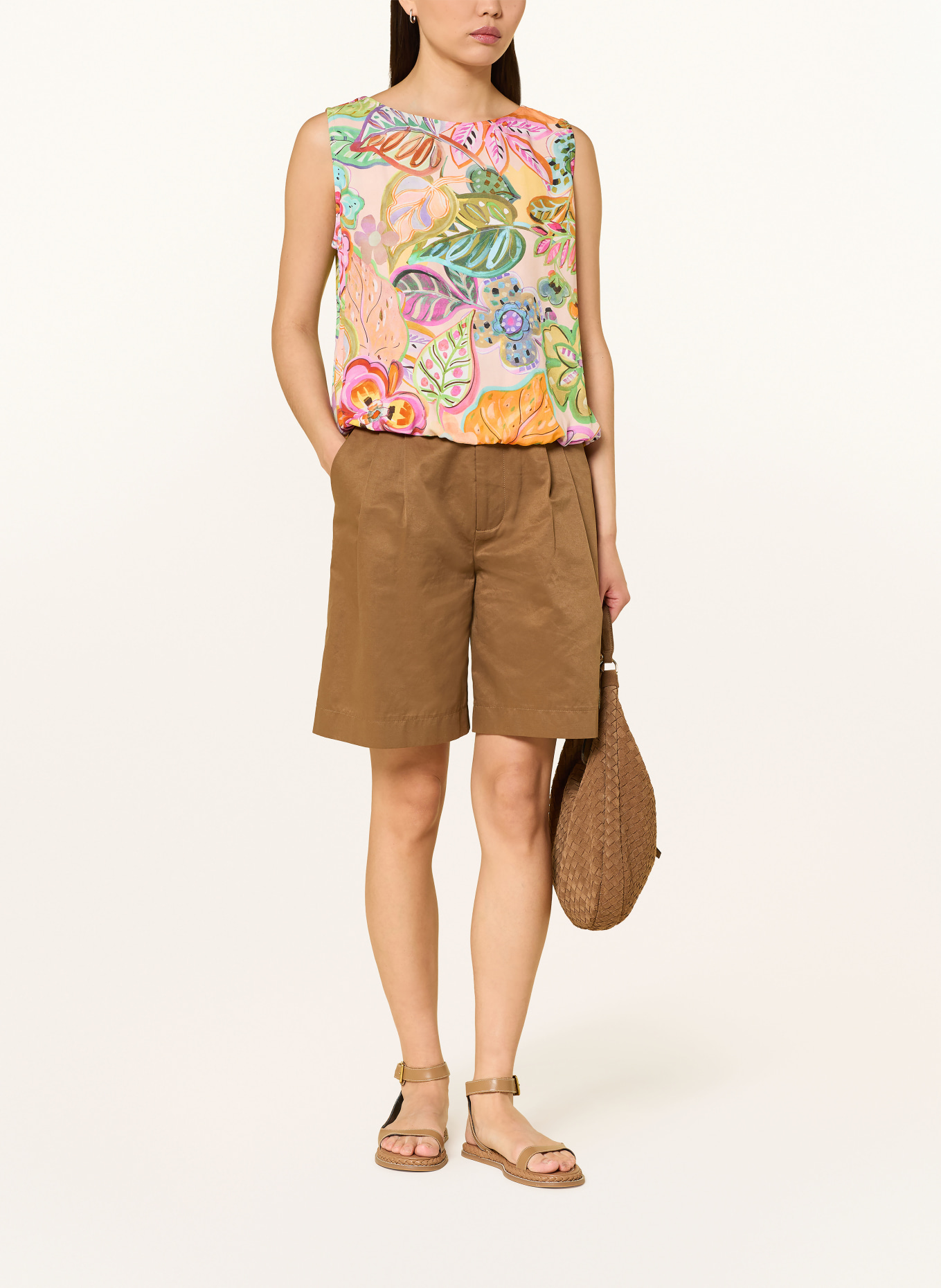 Emily VAN DEN BERGH Blouse top: LIGHT BROWN / PINK / GREEN