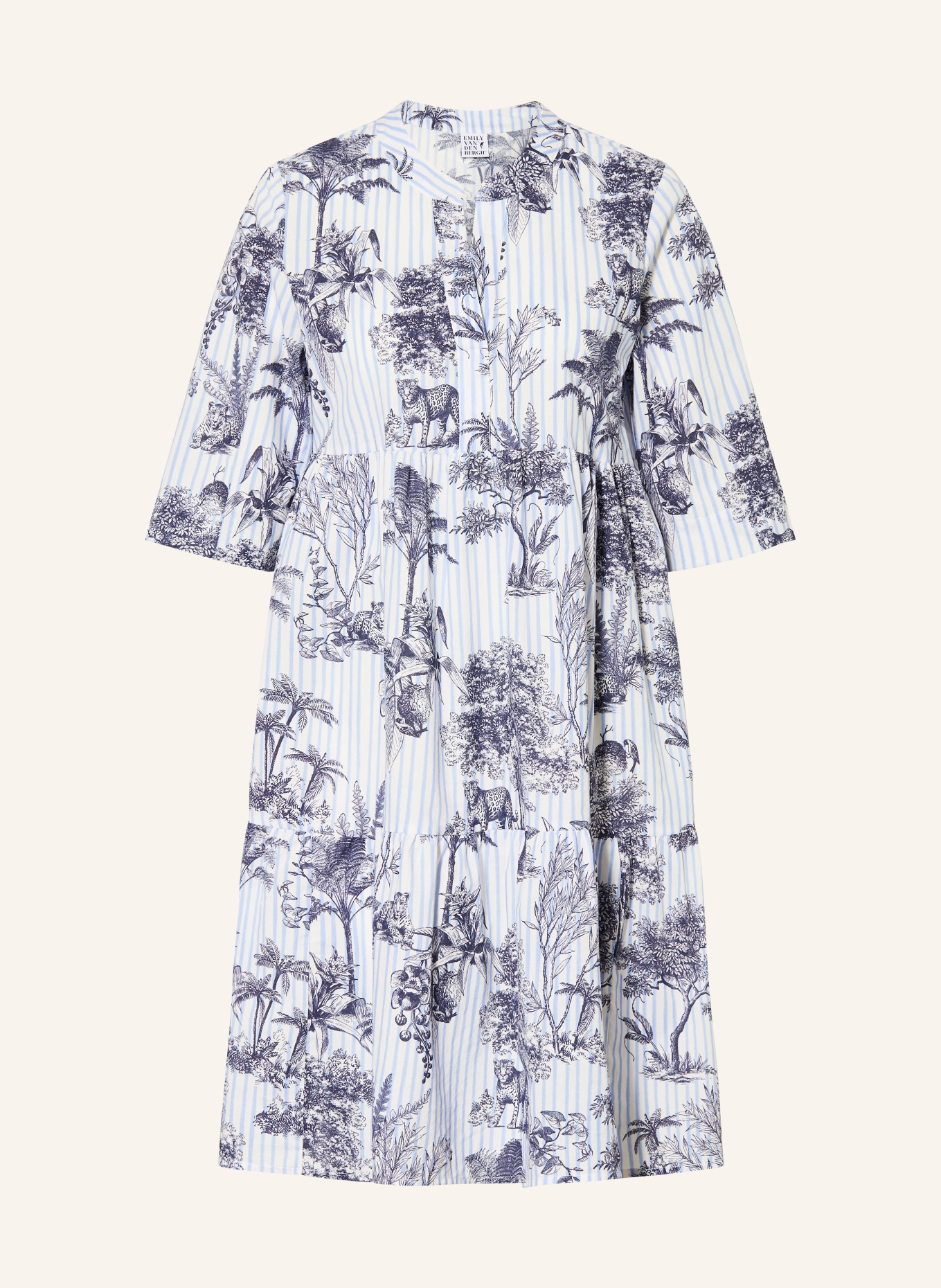 Emily VAN DEN BERGH Kleid: WEISS / HELLBLAU / SCHWARZ
