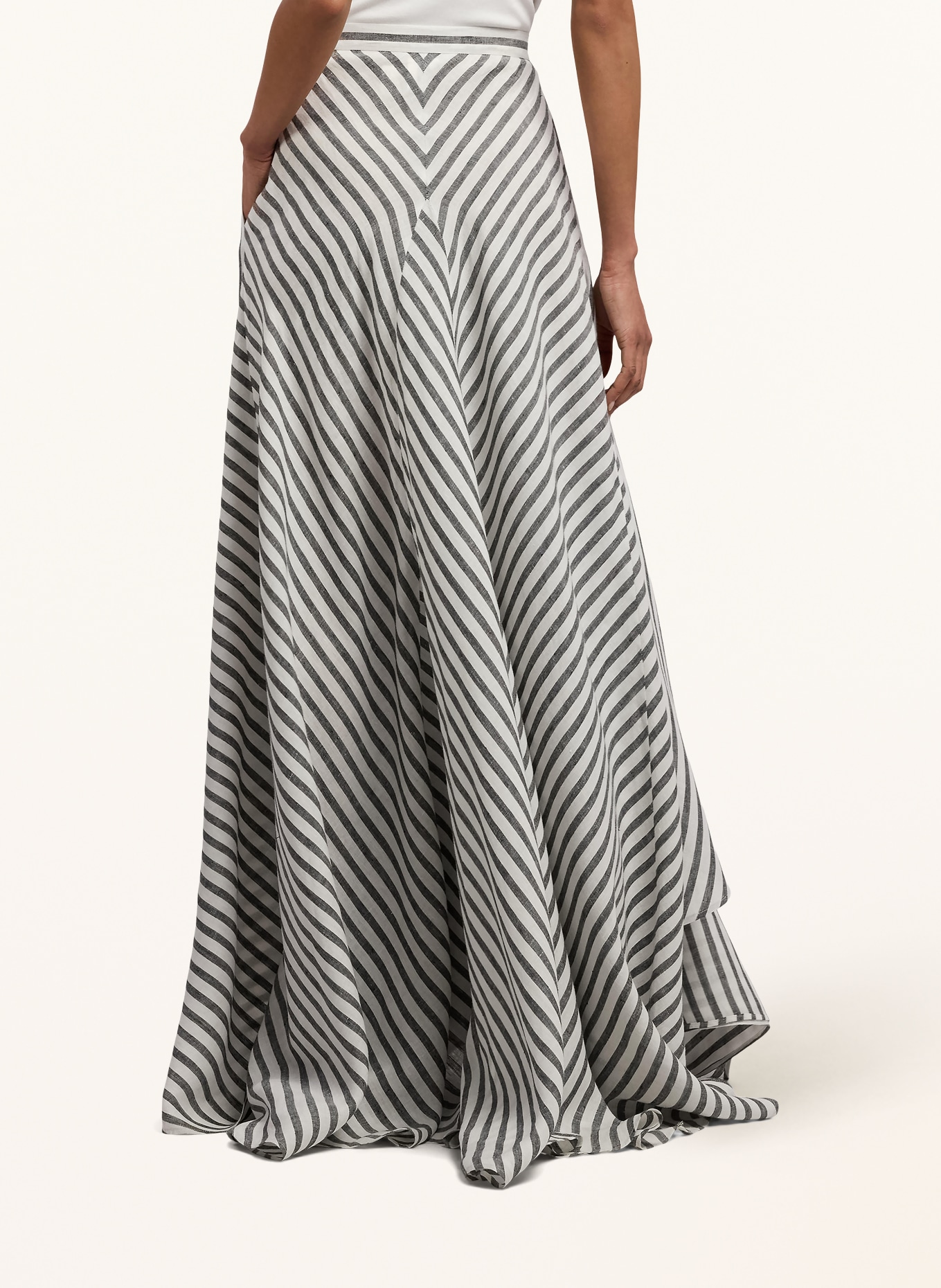 RALPH LAUREN Collection Leinenrock SHAMUS: WEISS / SCHWARZ