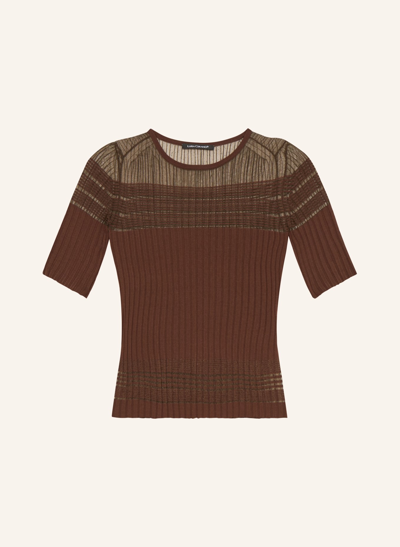 LUISA CERANO T-shirt: BRUIN / ZWART