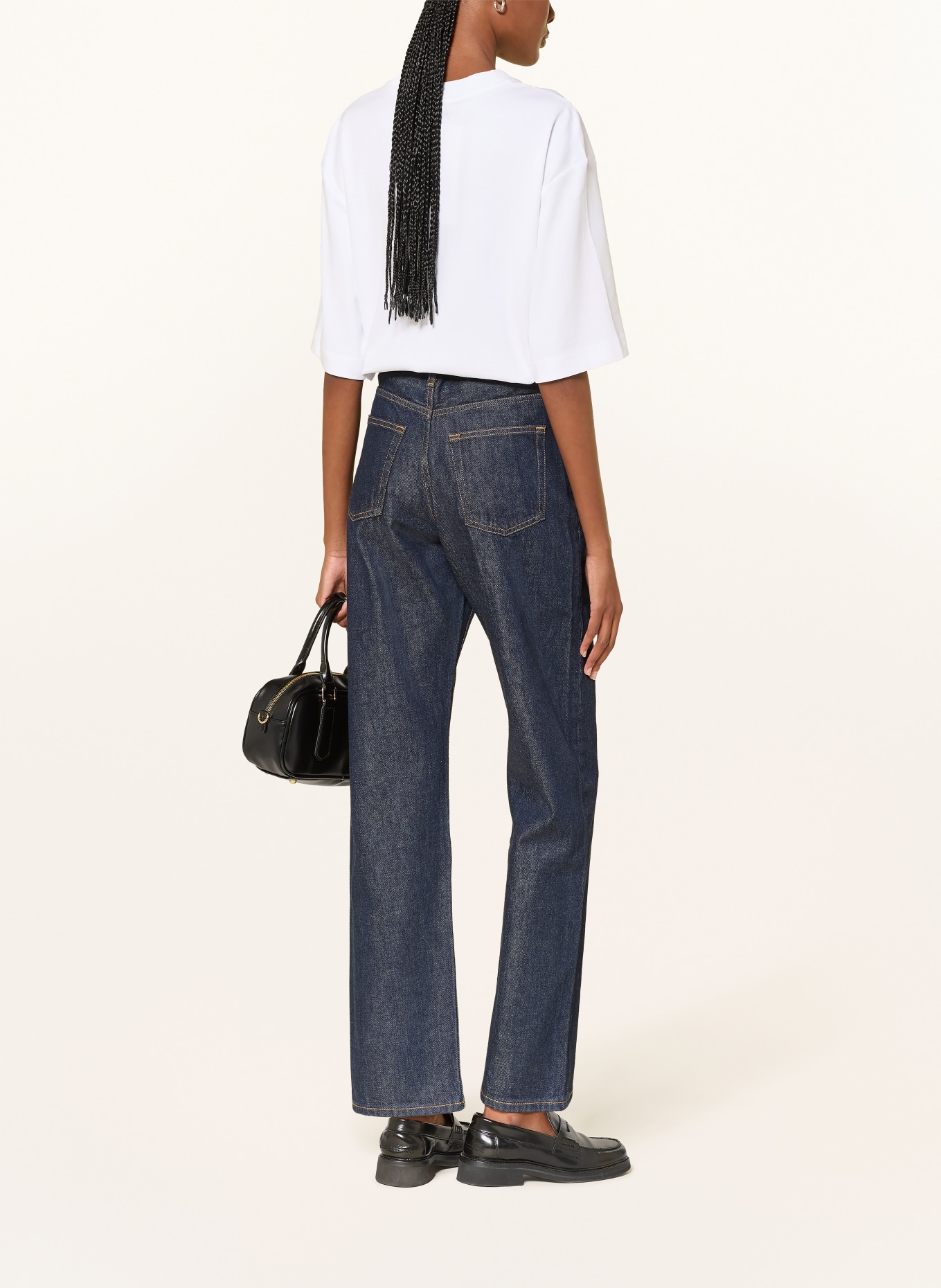 COS T-shirt oversize à manches 3/4: BLANC