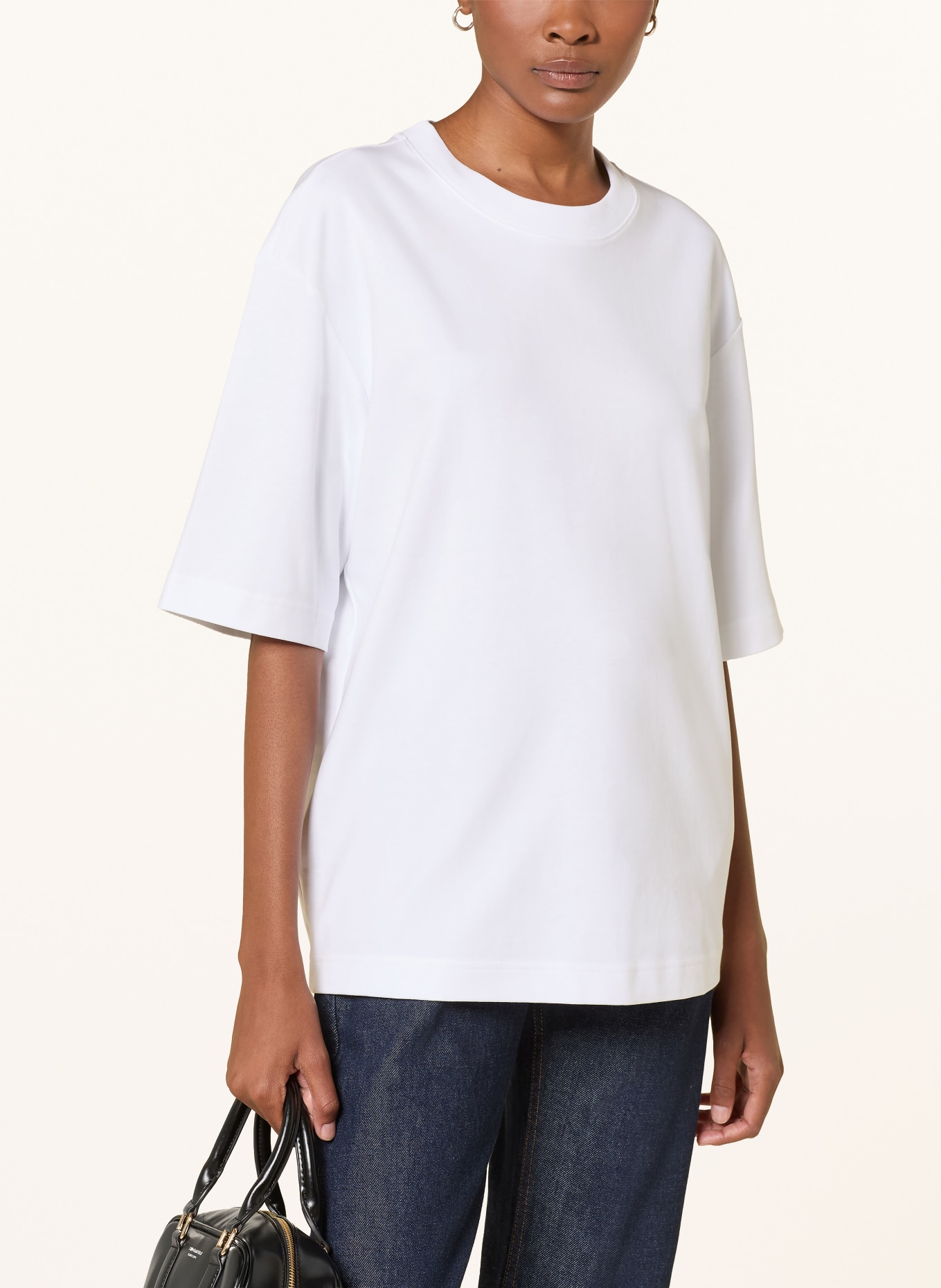 COS T-shirt oversize à manches 3/4: BLANC