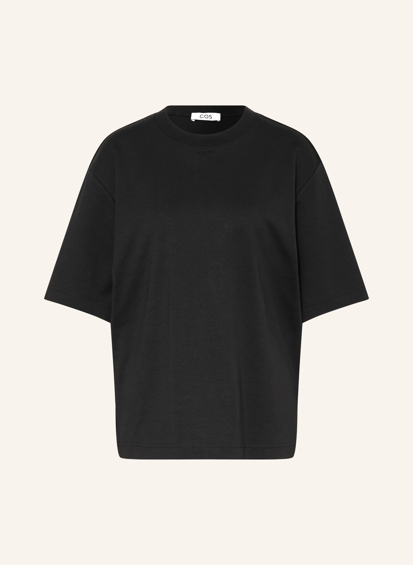 COS Koszulka oversize z rękawami 3/4: CZARNY