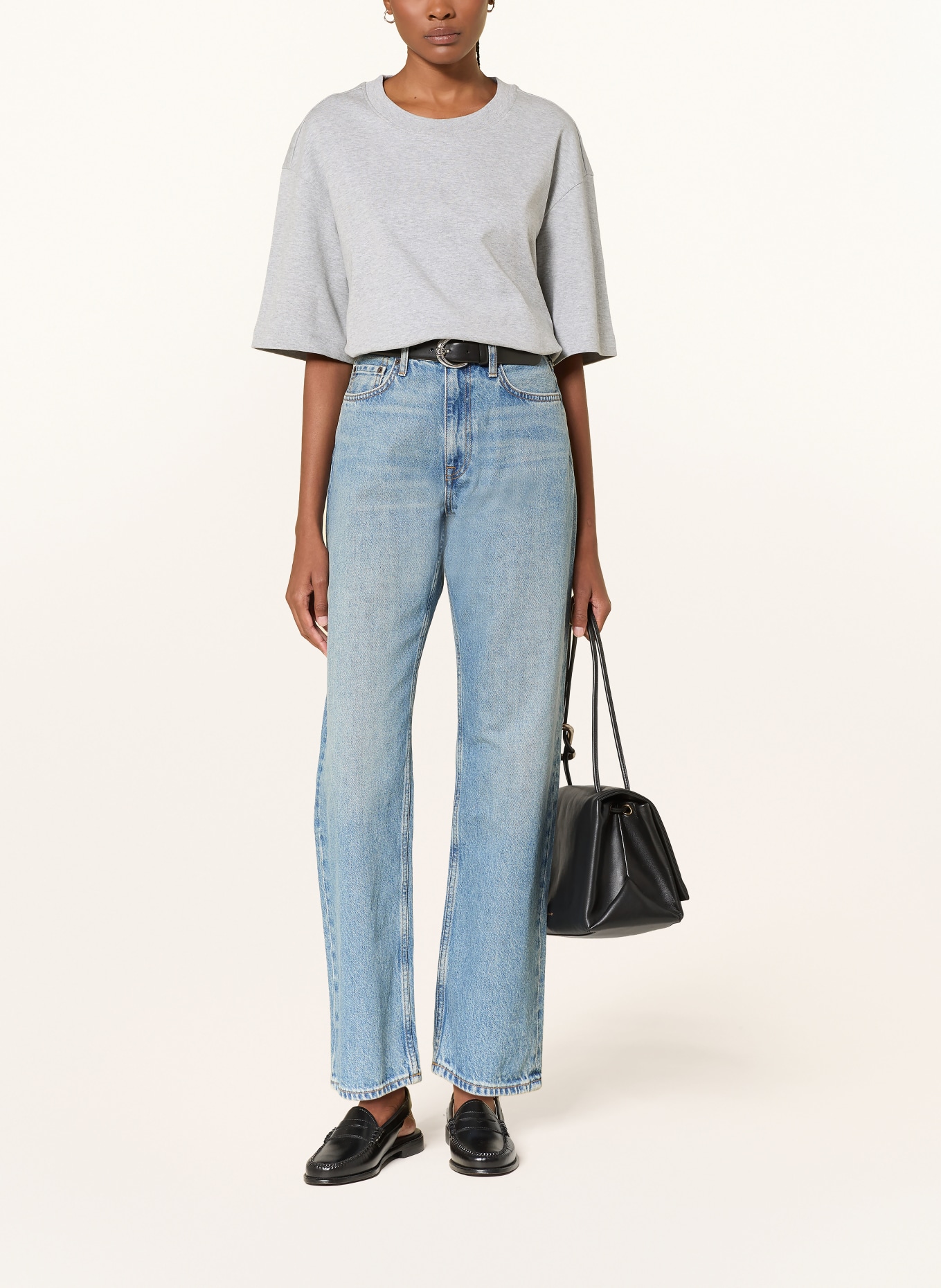 COS Oversized shirt with 3/4 sleeves: LIGHT GRAY