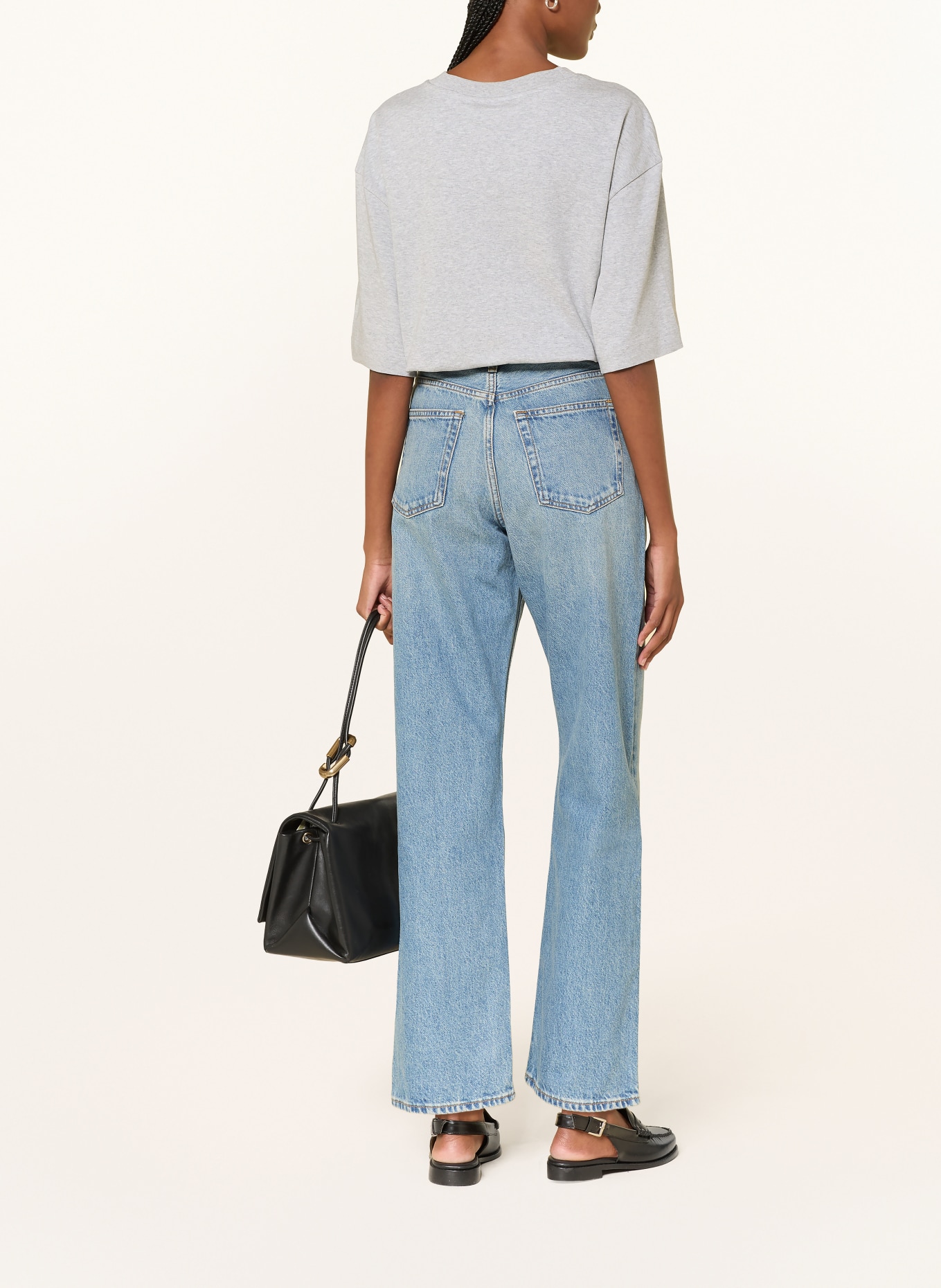 COS Oversized shirt with 3/4 sleeves: LIGHT GRAY