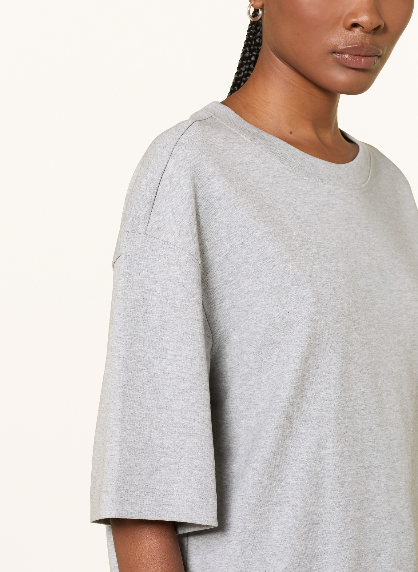 COS Oversized shirt with 3/4 sleeves: LIGHT GRAY