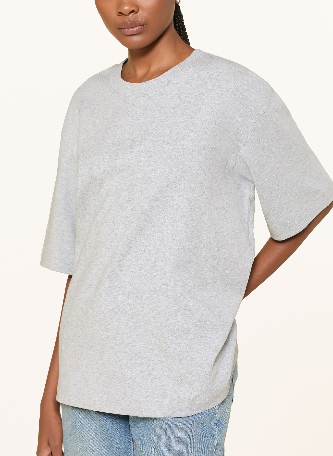 COS Oversized shirt with 3/4 sleeves: LIGHT GRAY
