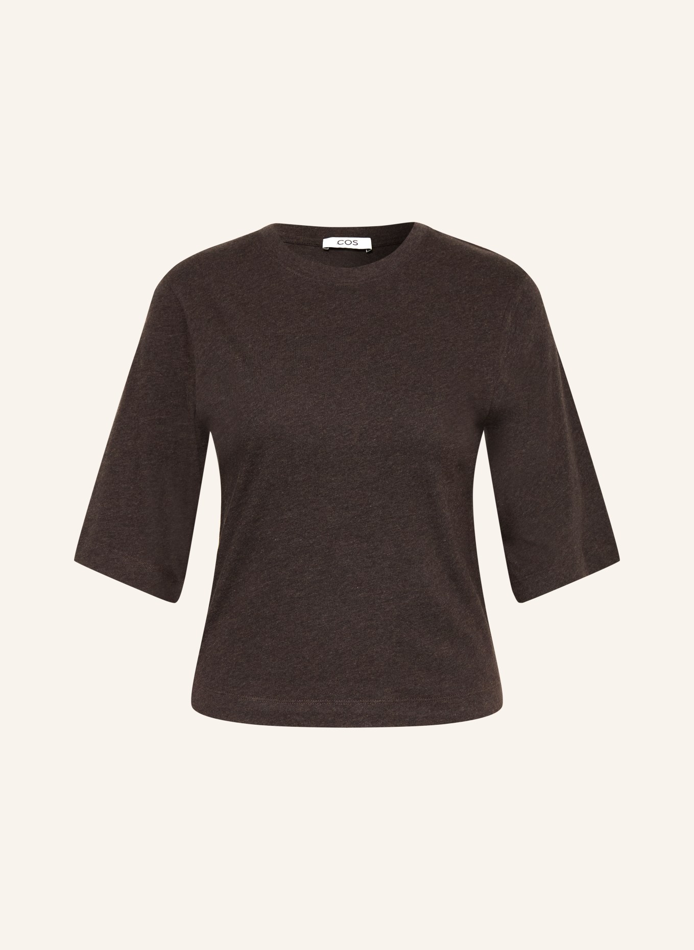 COS Koszulka z rękawem 3/4: CIEMNOBRĄZOWY
