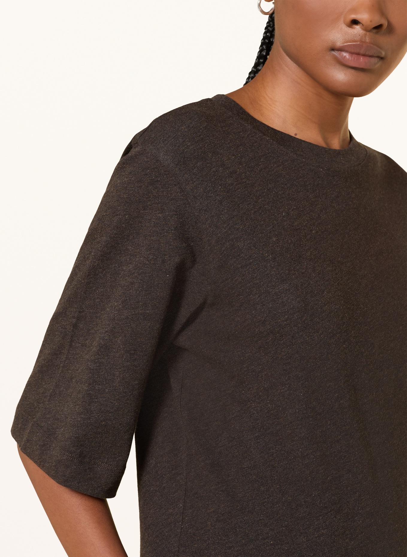 COS Koszulka z rękawem 3/4: CIEMNOBRĄZOWY