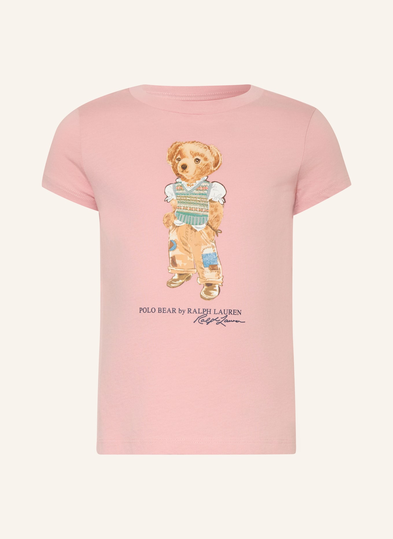 POLO RALPH LAUREN T-Shirt: ROSÉ / COGNAC / MINT