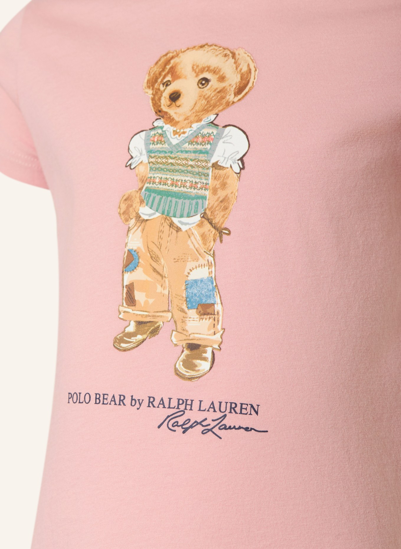 POLO RALPH LAUREN T-Shirt: ROSÉ / COGNAC / MINT