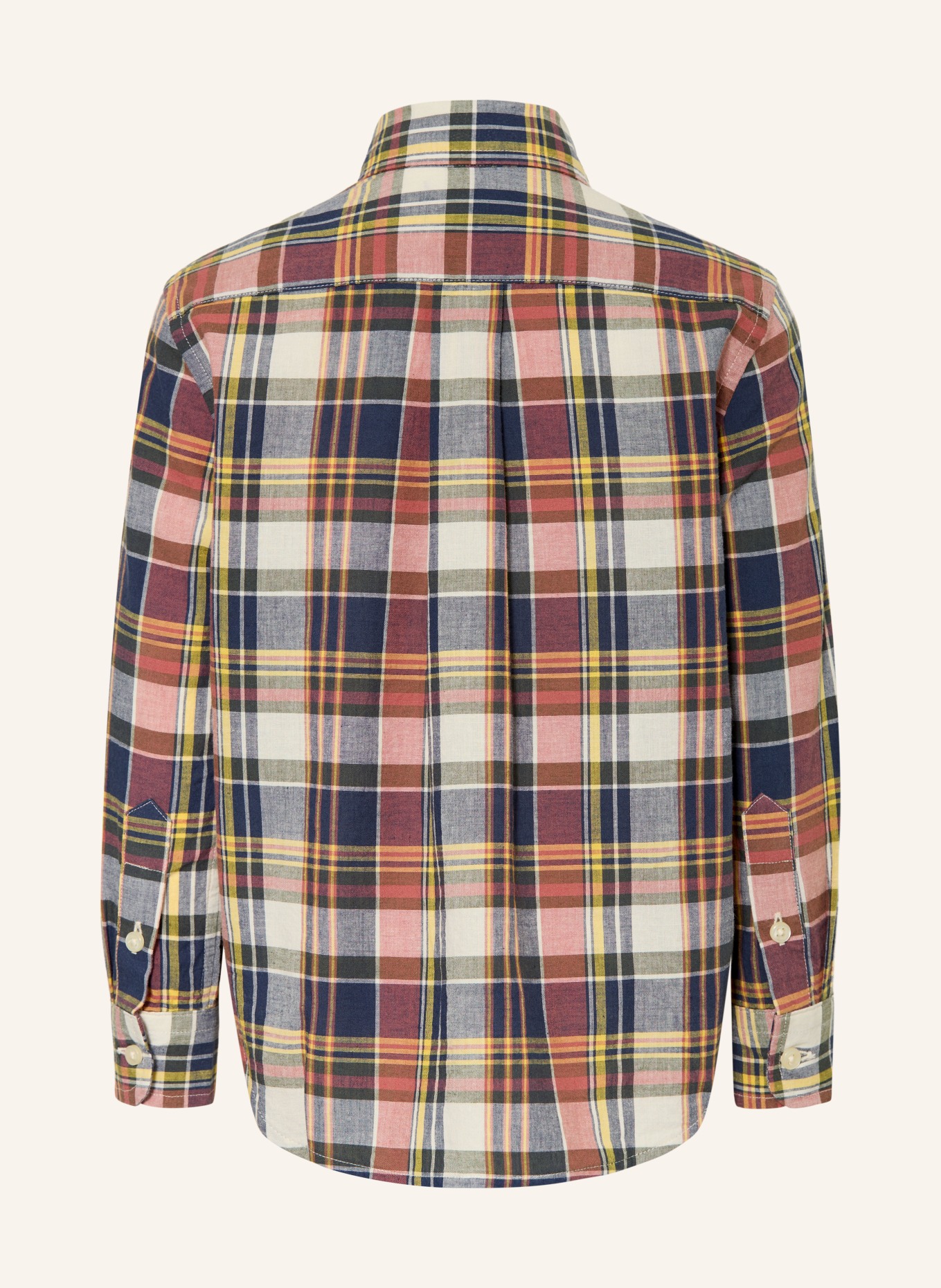 POLO RALPH LAUREN Hemd: DUNKELBLAU / LACHS / DUNKELGELB