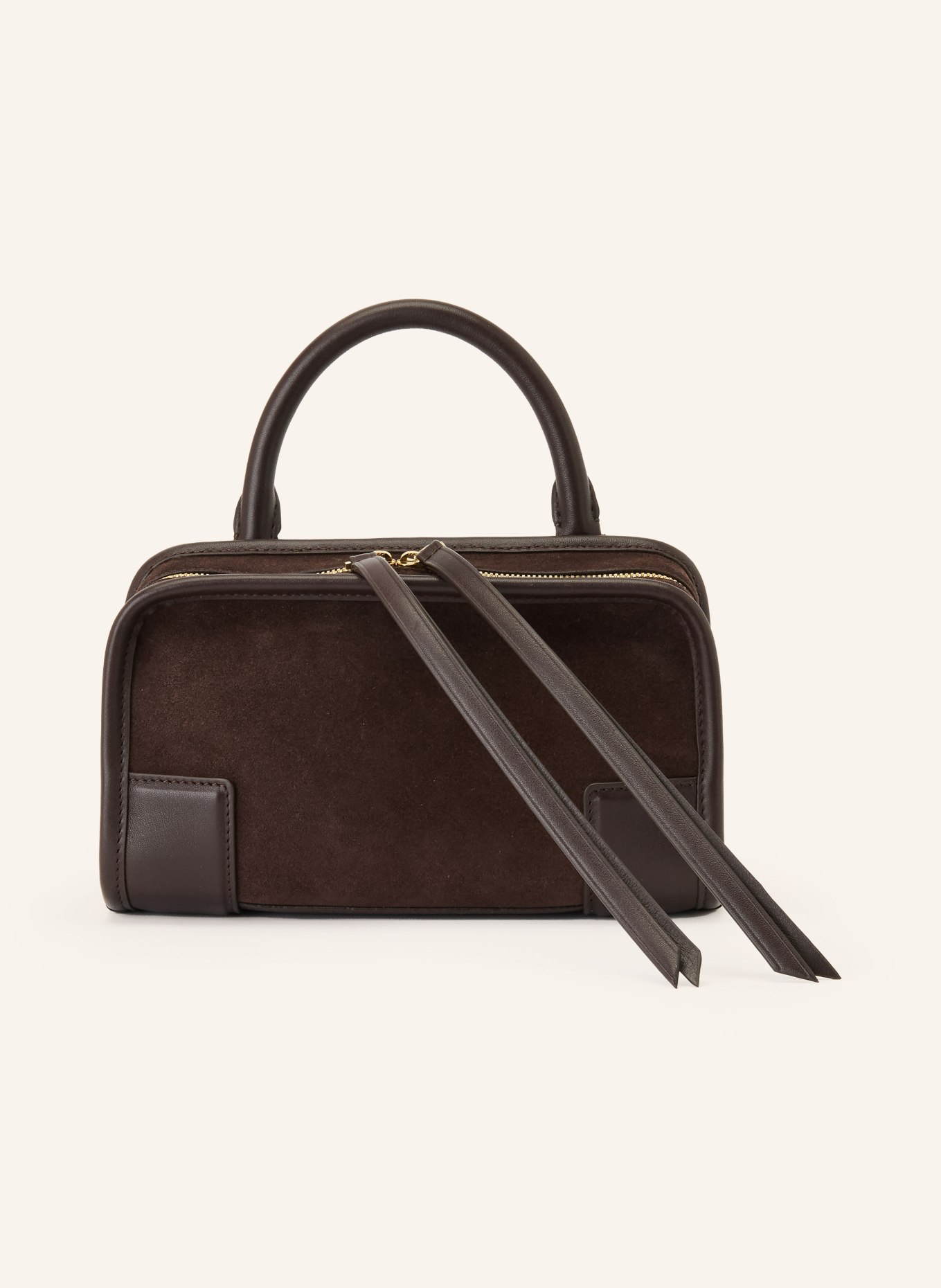 LOEWE Torba na ramię AMAZONA 180 MINI: CIEMNOBRĄZOWY / ZŁOTY