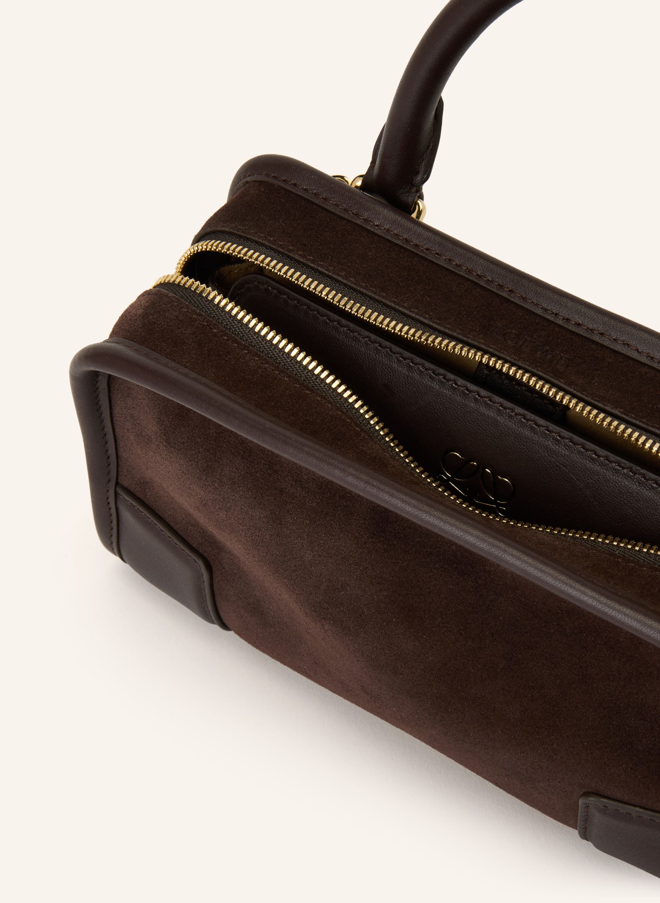 LOEWE Torba na ramię AMAZONA 180 MINI: CIEMNOBRĄZOWY / ZŁOTY