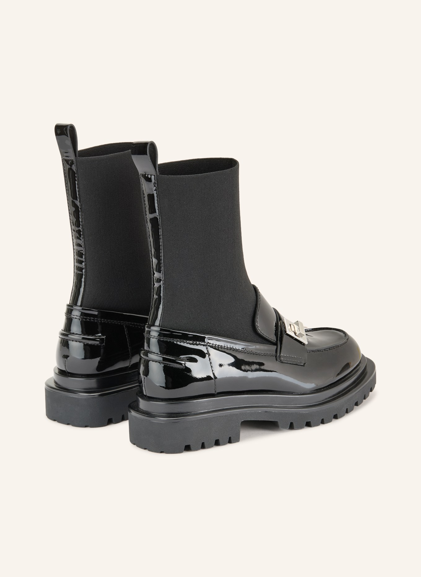MARC CAIN Lack-Boots: SCHWARZ