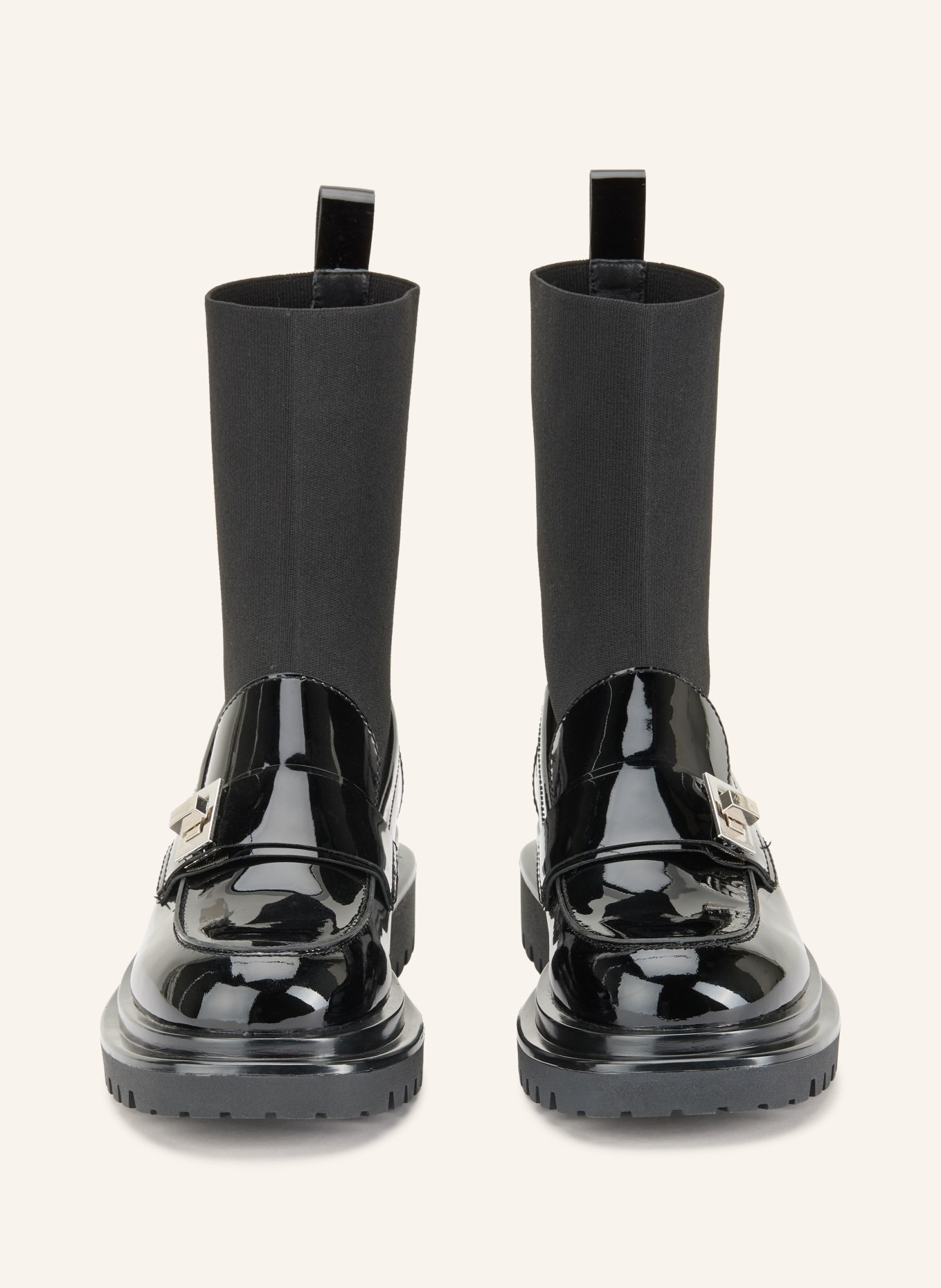 MARC CAIN Lack-Boots: SCHWARZ