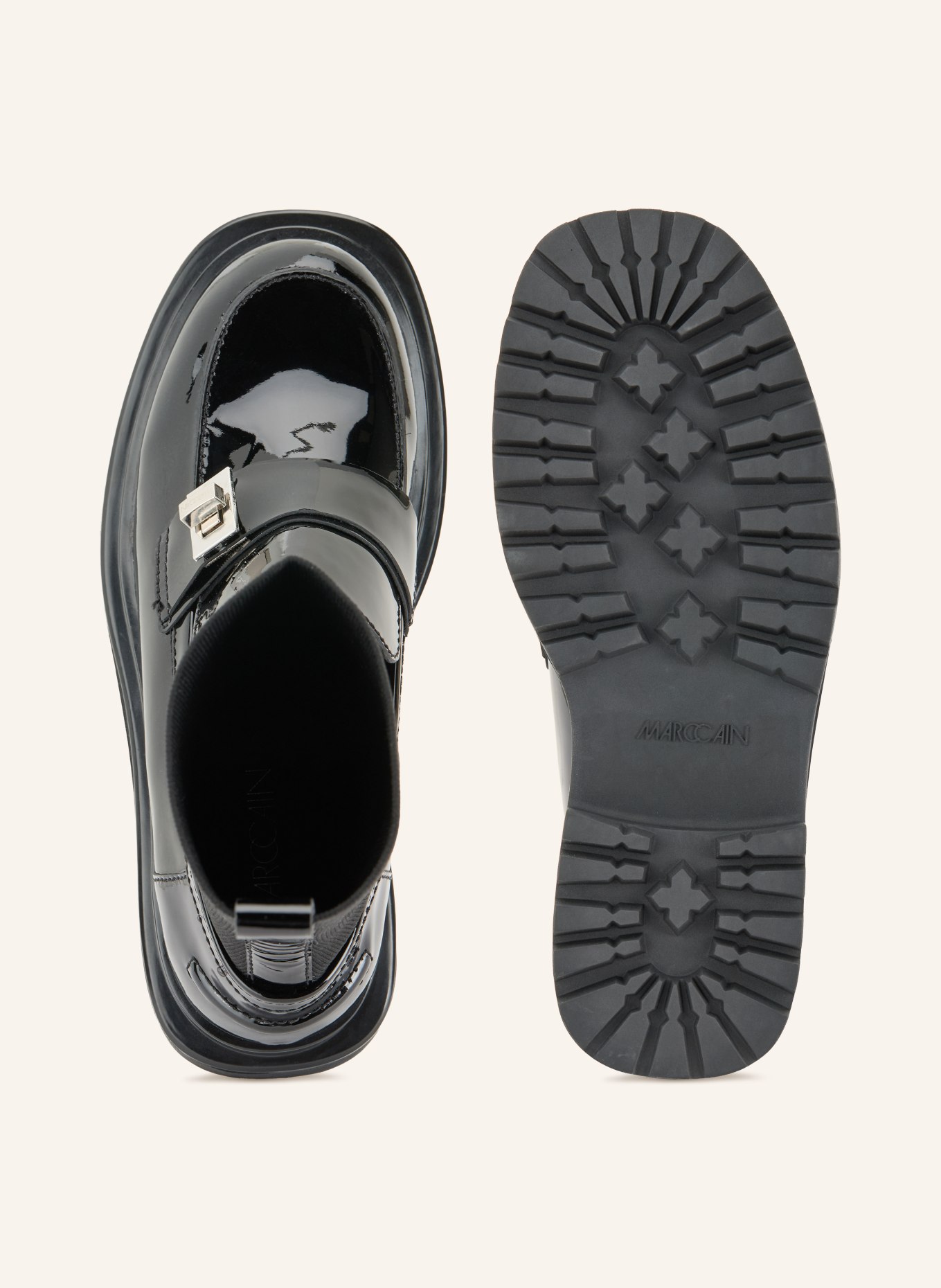MARC CAIN Lack-Boots: SCHWARZ
