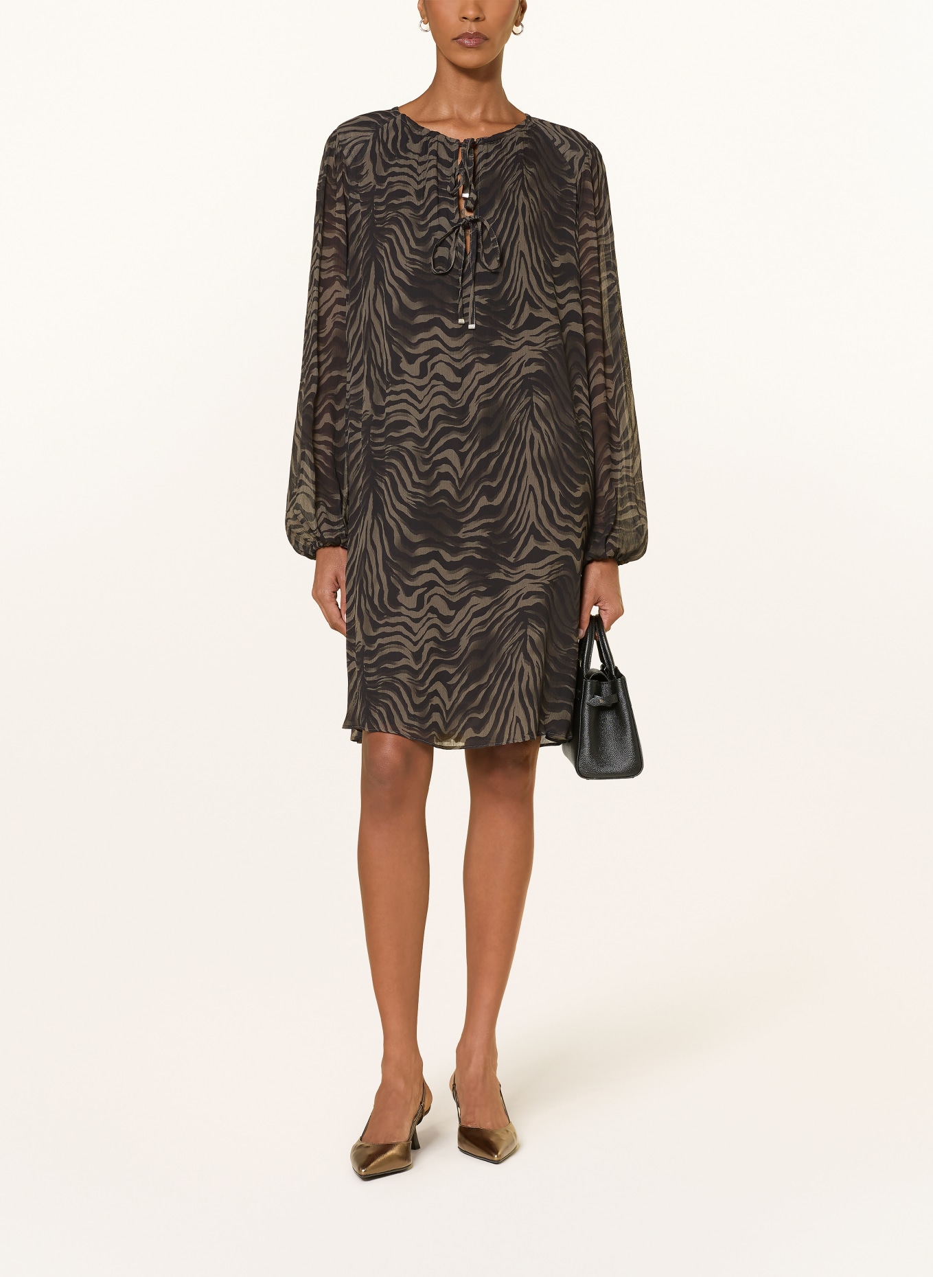 RIANI Dress: DARK GRAY / TAUPE / BLACK