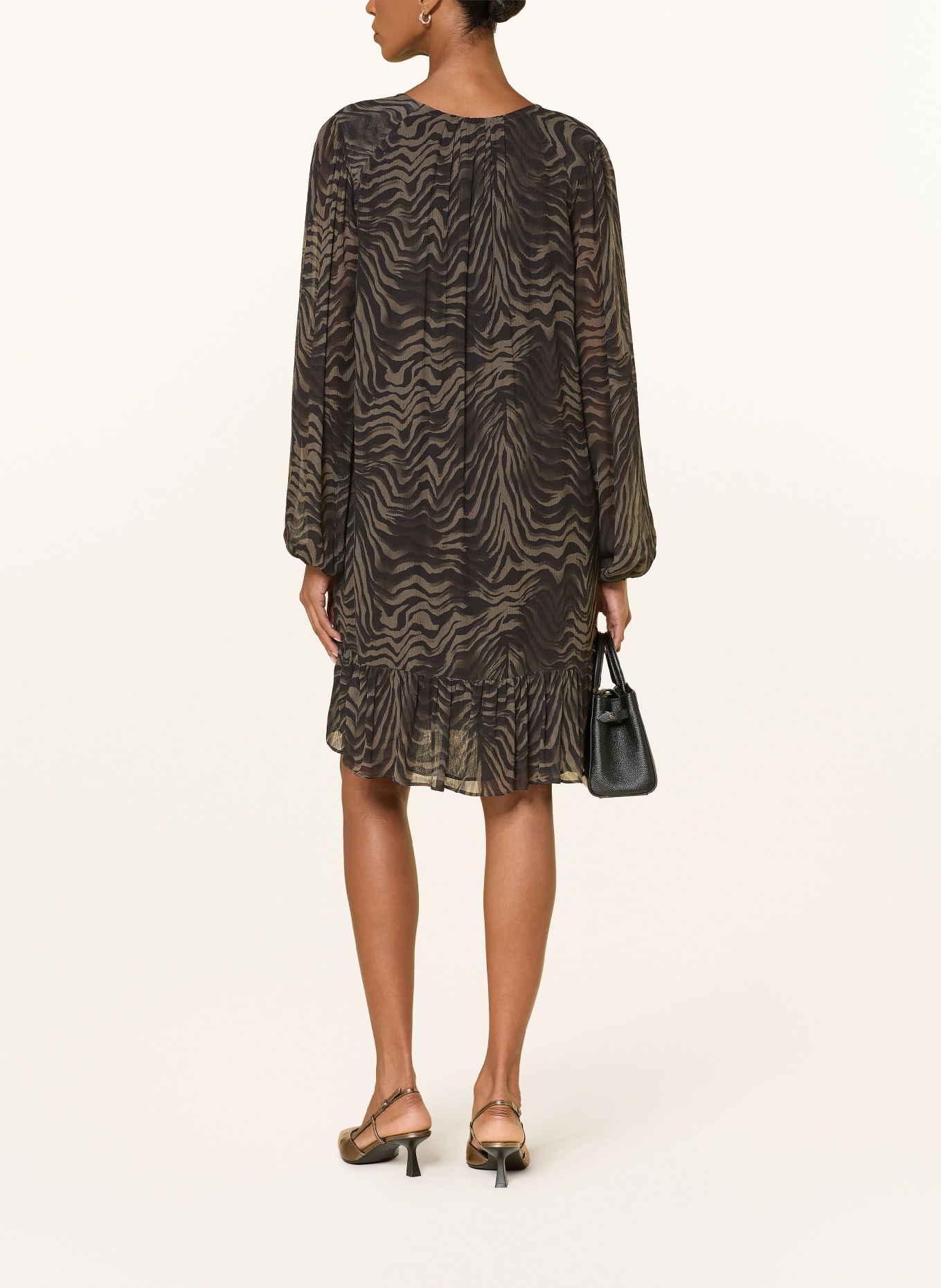 RIANI Dress: DARK GRAY / TAUPE / BLACK