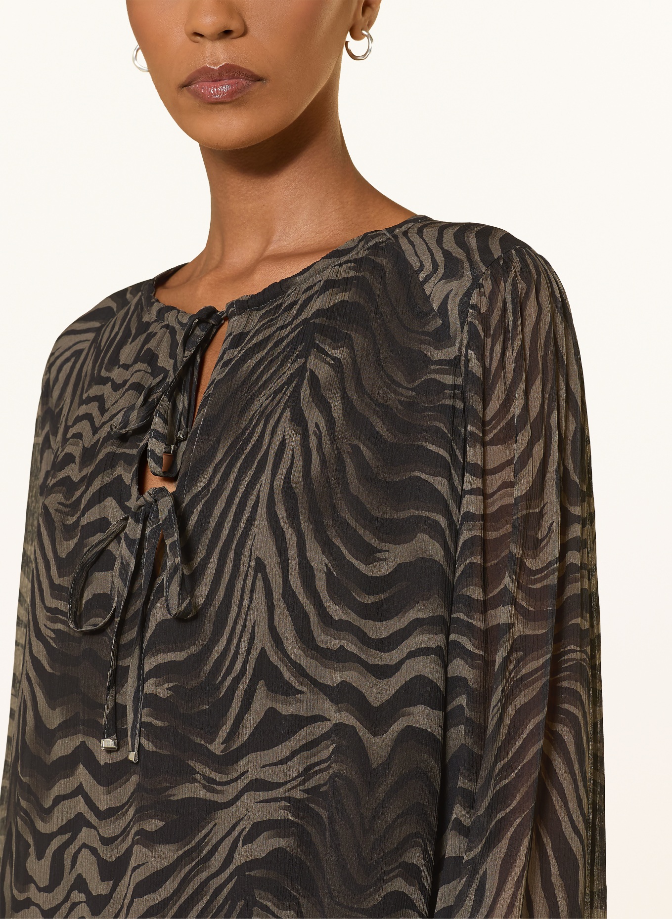 RIANI Dress: DARK GRAY / TAUPE / BLACK