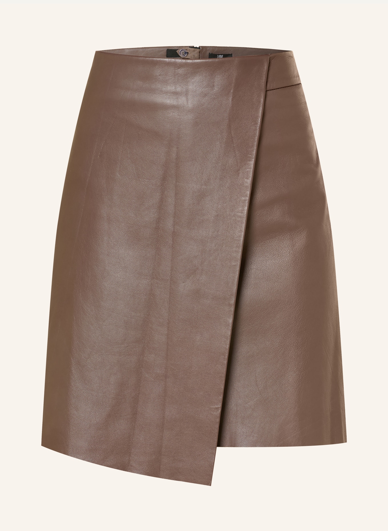 RIANI Jupe en cuir à effet cache-cœur: TAUPE