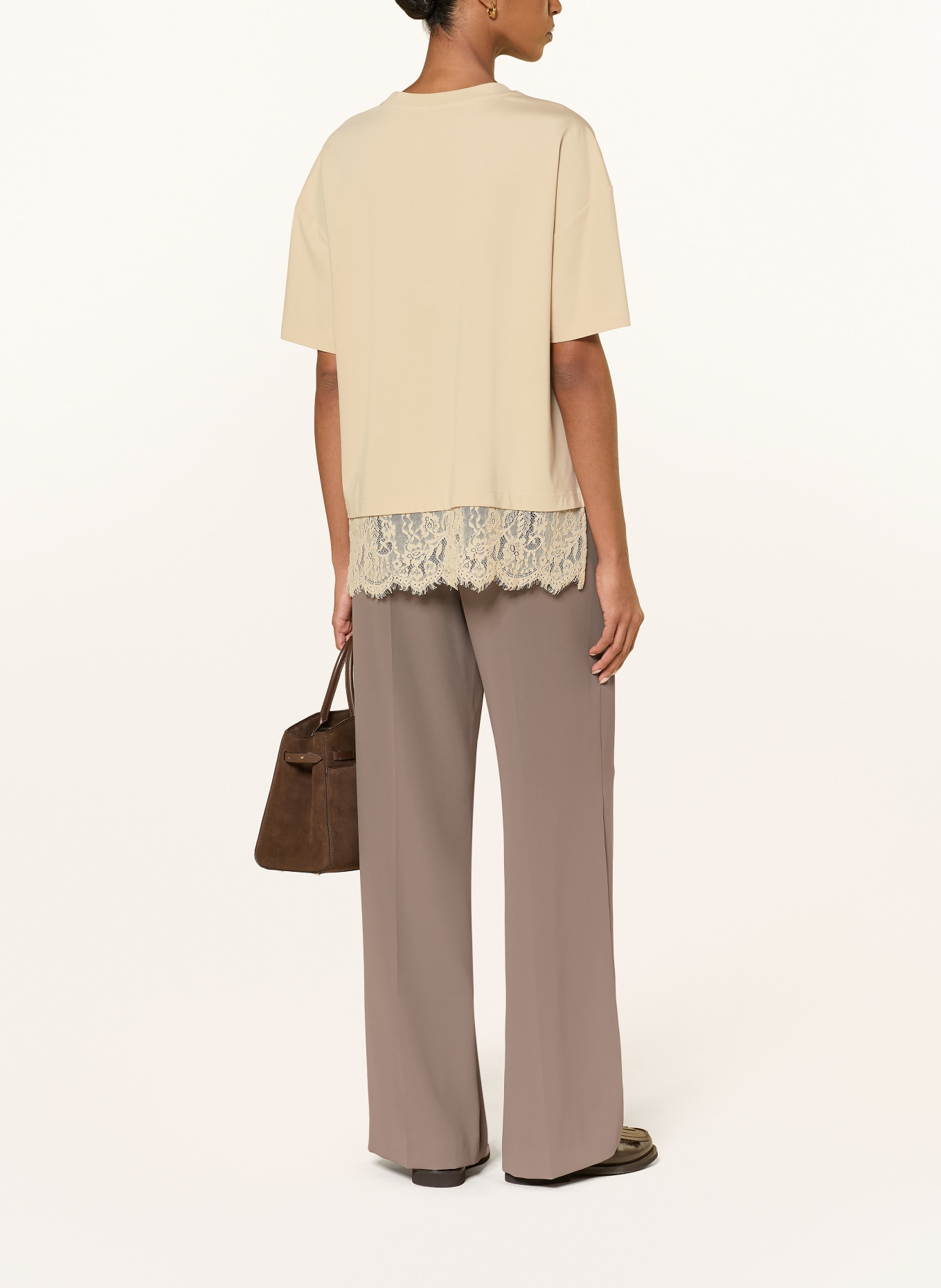 RIANI T-Shirt mit Spitze: BEIGE