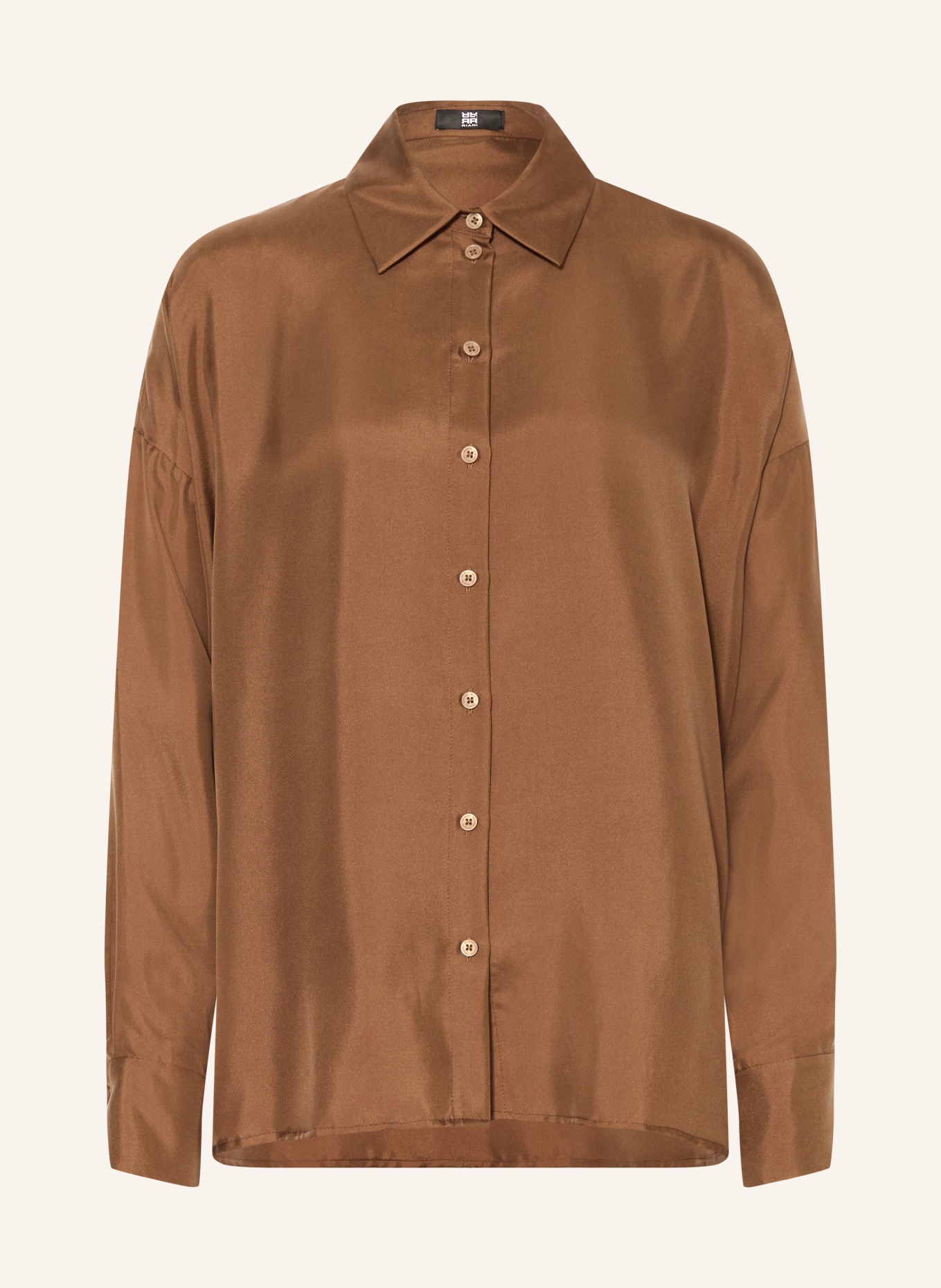 RIANI Hemdbluse aus Seide: BRAUN