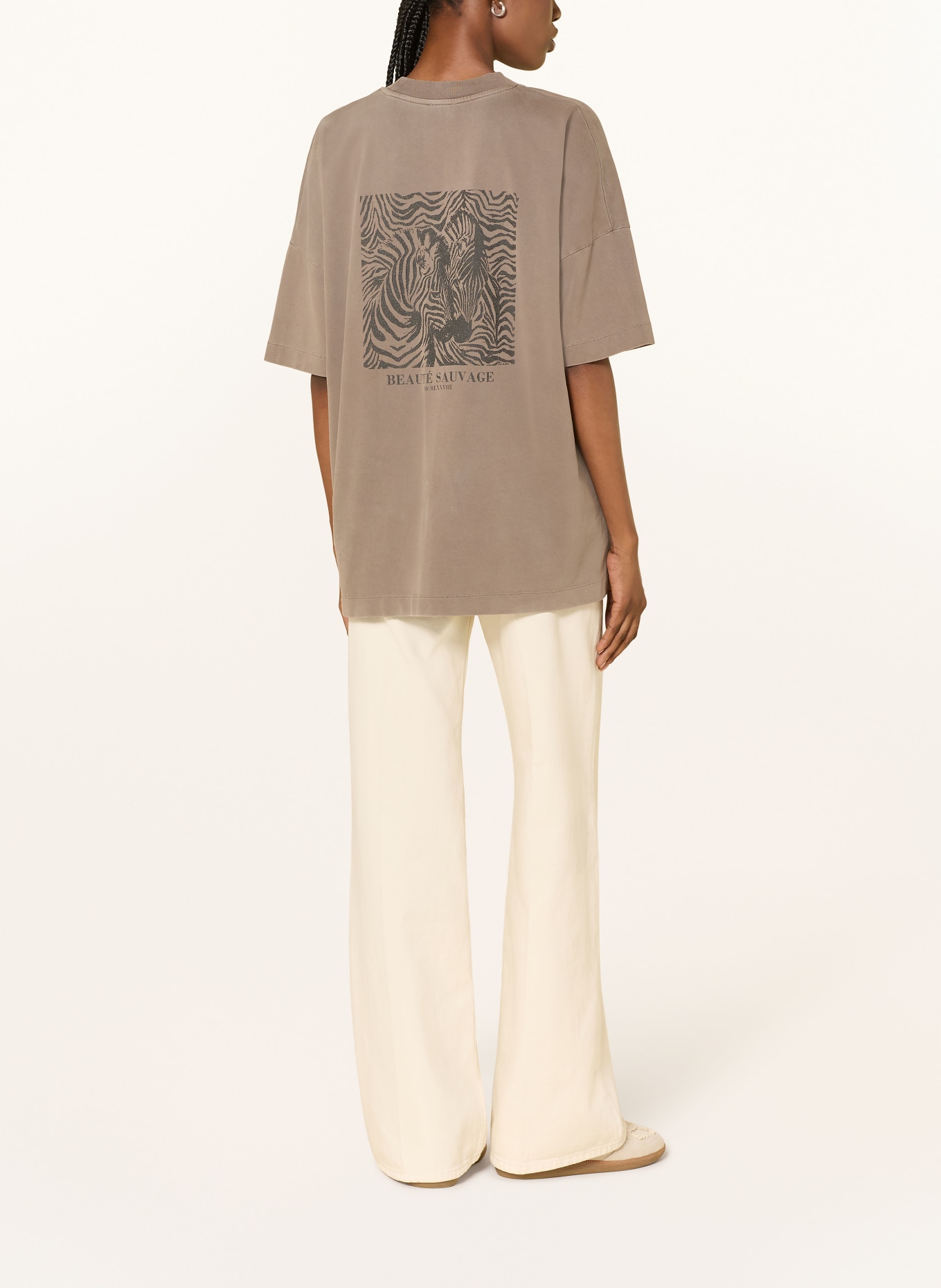RIANI T-Shirt: KHAKI / DUNKELGRAU