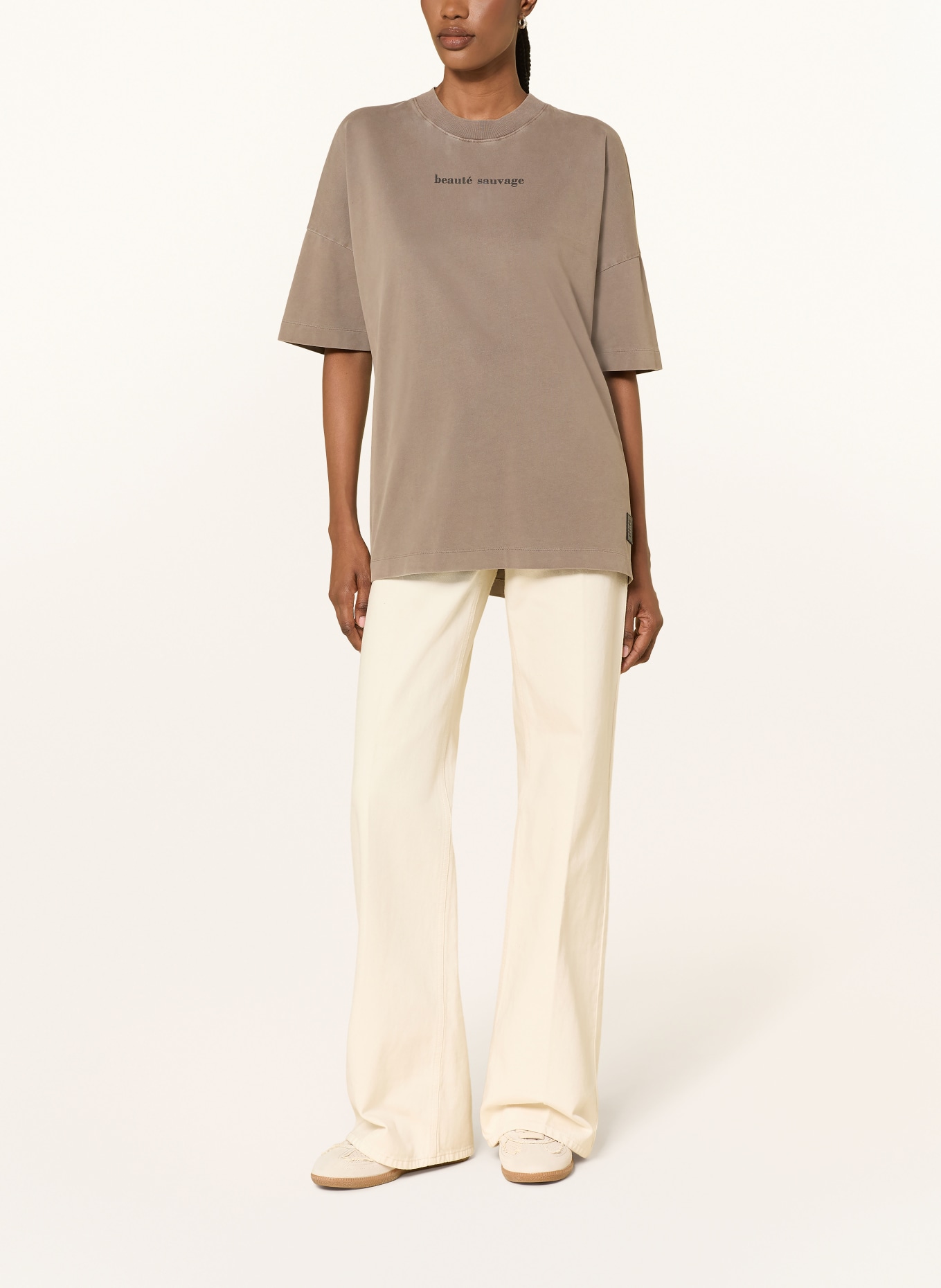 RIANI T-Shirt: KHAKI / DUNKELGRAU